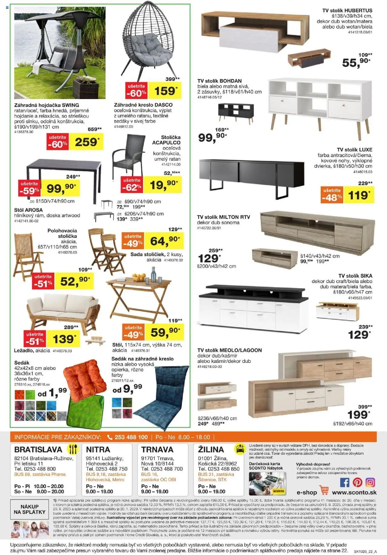 Sconto nábytok leták │ platný od 06.08.2025 | Strana: 22 | Produkty: Nábytok, Tv, Tv stolik, Stôl
