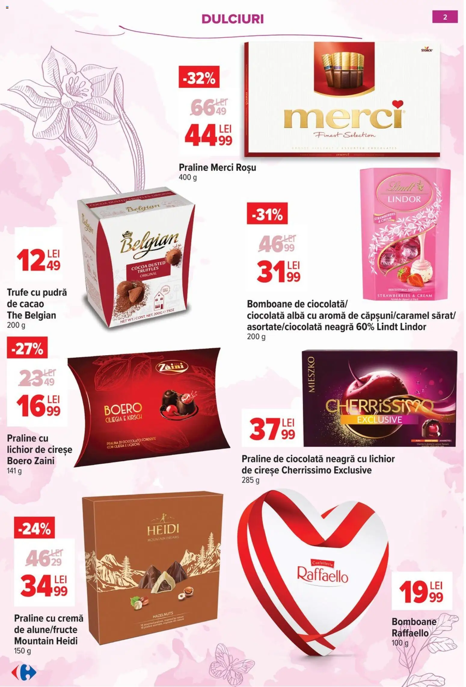 Noul catalog Carrefour – valabil de la 18.02.2026 | Pagină: 2 | Produse: Cremă, Ciocolată, Bomboane, Cireșe