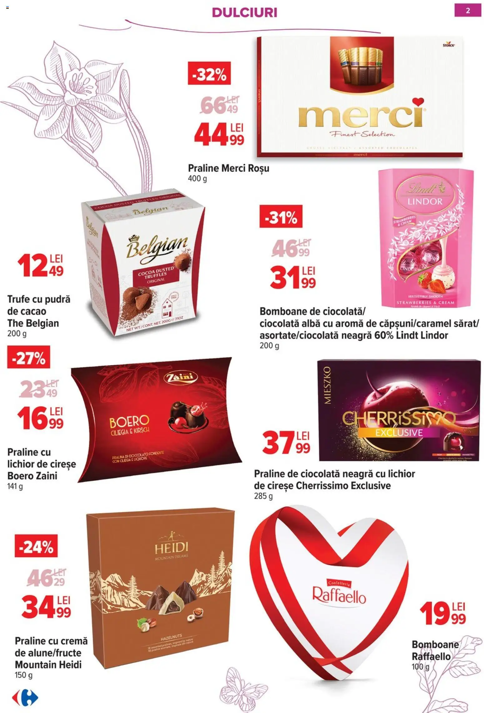 Noul catalog Carrefour – valabil de la 18.02.2026 | Pagină: 2 | Produse: Pudră, Praline, Lichior, Cacao