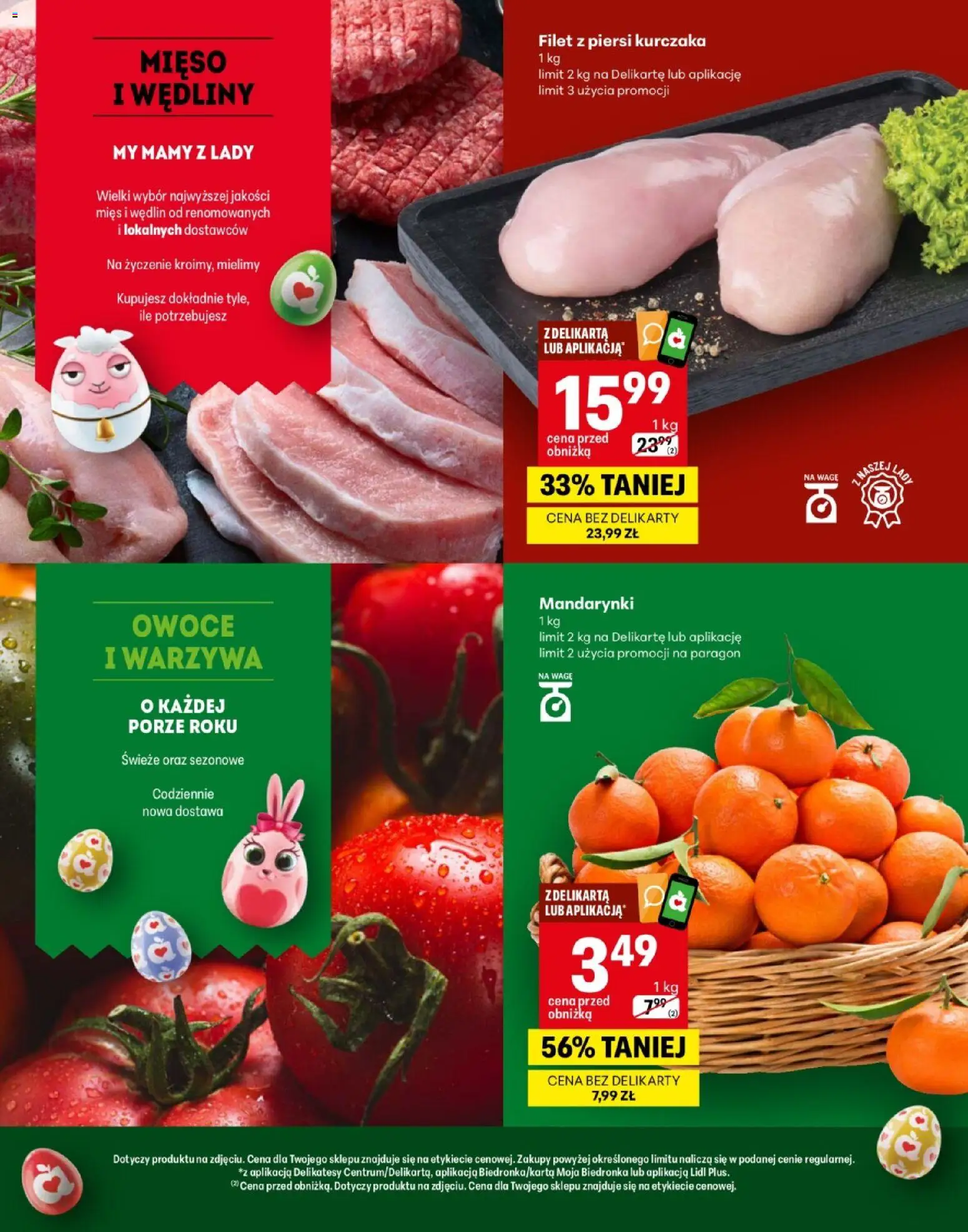 Delikatesy Centrum gazetka - Warszawa Zamieniecka Otwarcie od 26.03.2026 | Strona: 2 | Produkty: Mięso, Filet z piersi kurczaka, Mandarynki, Owoce