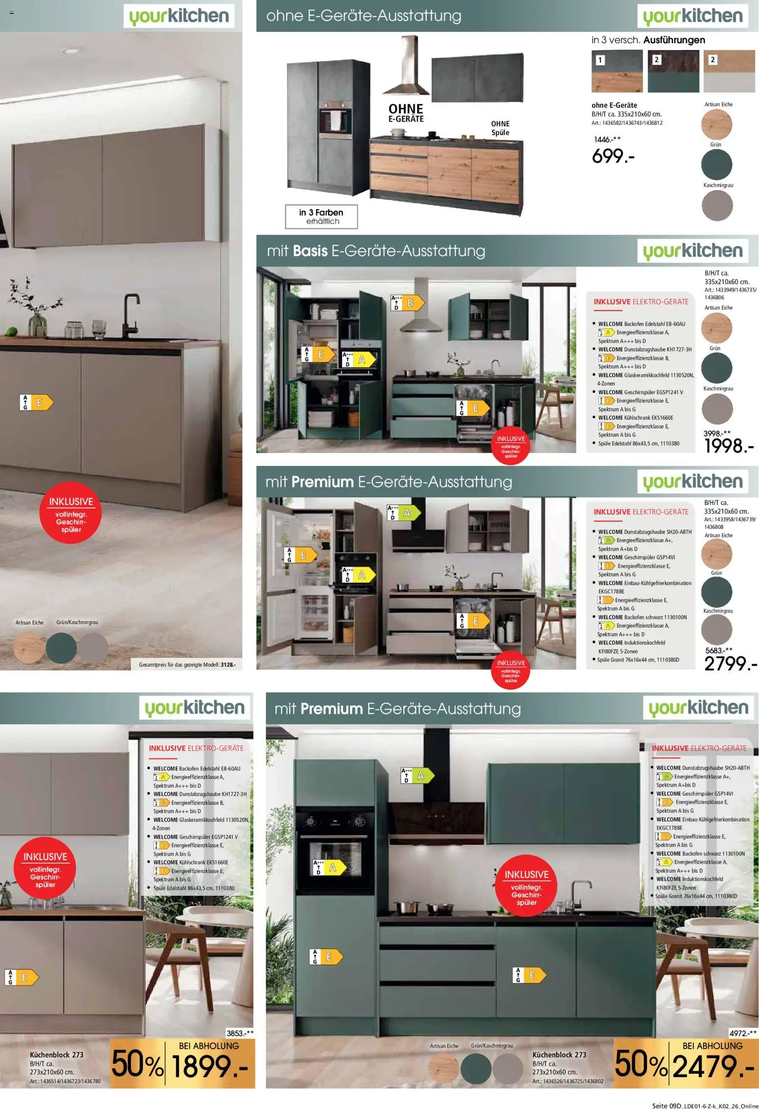Zurbrüggen Küchen für Ihr Zuhause – gültig ab 17.01.2026 | Seite: 17 | Produkte: Geschirrspüler, Küchenblock, Kühlschrank, Backofen