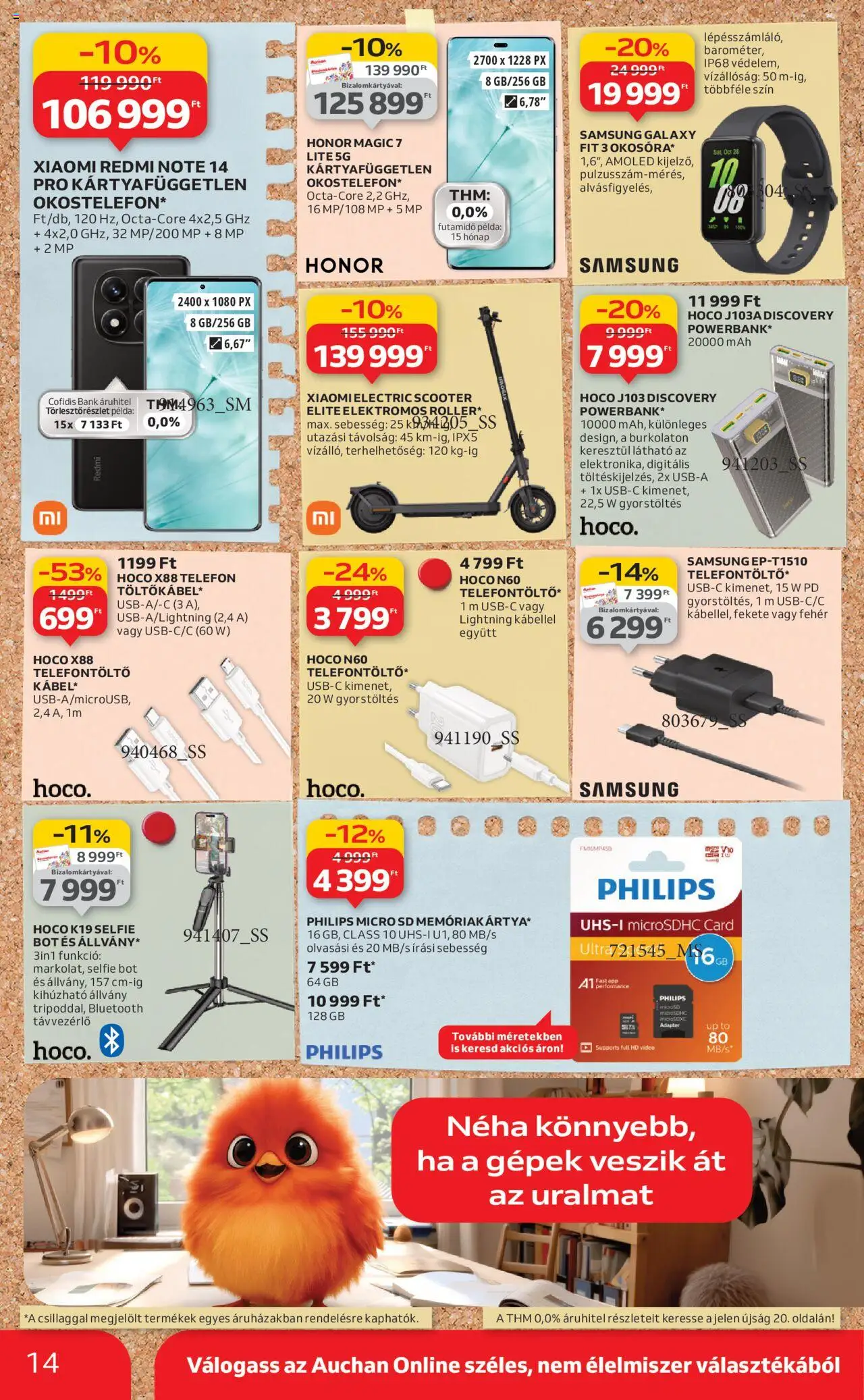 Auchan akciós ujság - amely érvényes a következő dátumtól: 21.08.2025 | Oldal: 14 | Termékek: Telefon, Videó, Adapter, Xiaomi