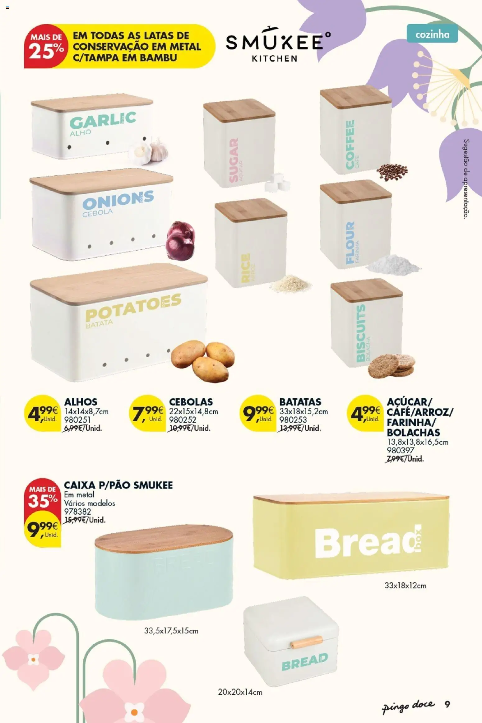 Pingo Doce - Bazar Primavera │ válido de 07.04.2026 | Página: 9 | Produtos: Bolachas, Alhos, Cebola, Arroz
