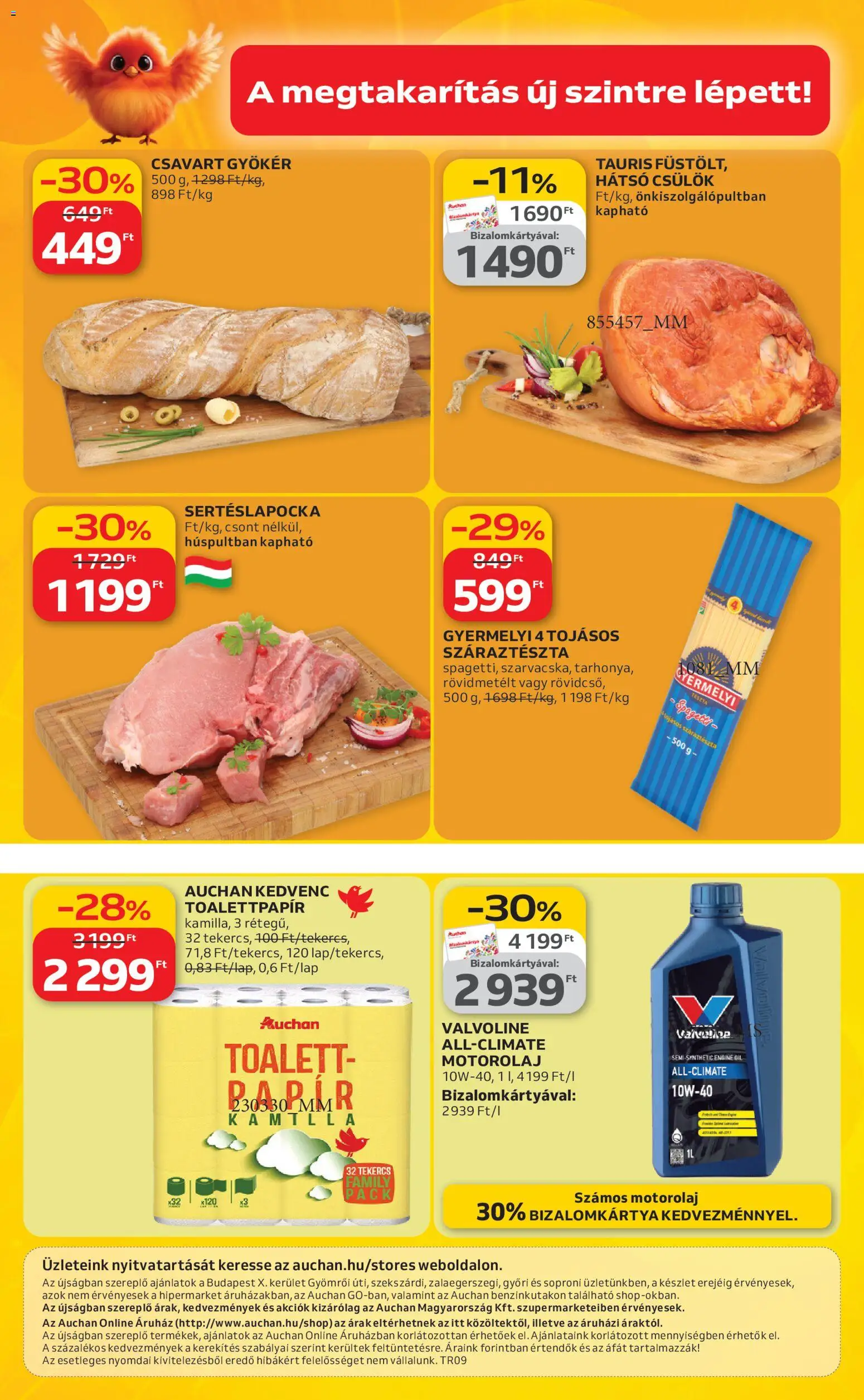 Auchan akciós ujság - amely érvényes a következő dátumtól: 26.02.2026 | Oldal: 12 | Termékek: Sertéslapocka, Motorolaj, Száraztészta