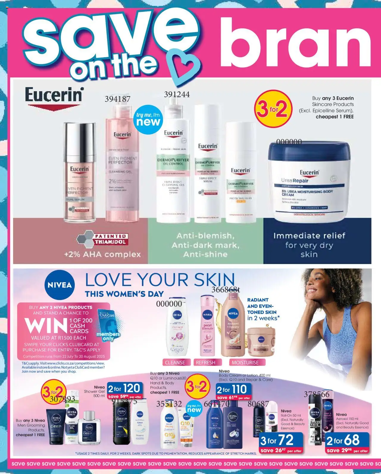 Clicks Specials │ valid from 07.08.2025 | Page: 8 | Products: Shower, Body cream, Shower gel, Lotion