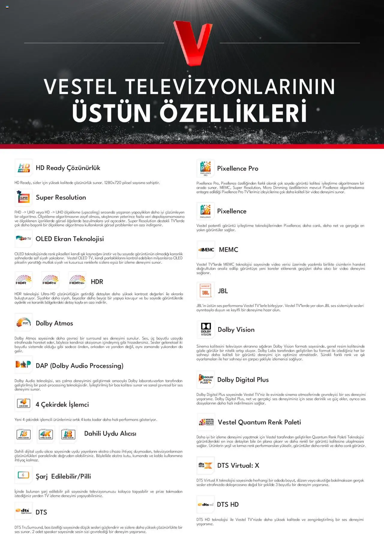 Vestel Katalog - 21.07.2025 tarihinden itibaren geçerlidir | Sayfa: 2 | Ürünler: Televizyon, Video, Kablo, Uydu