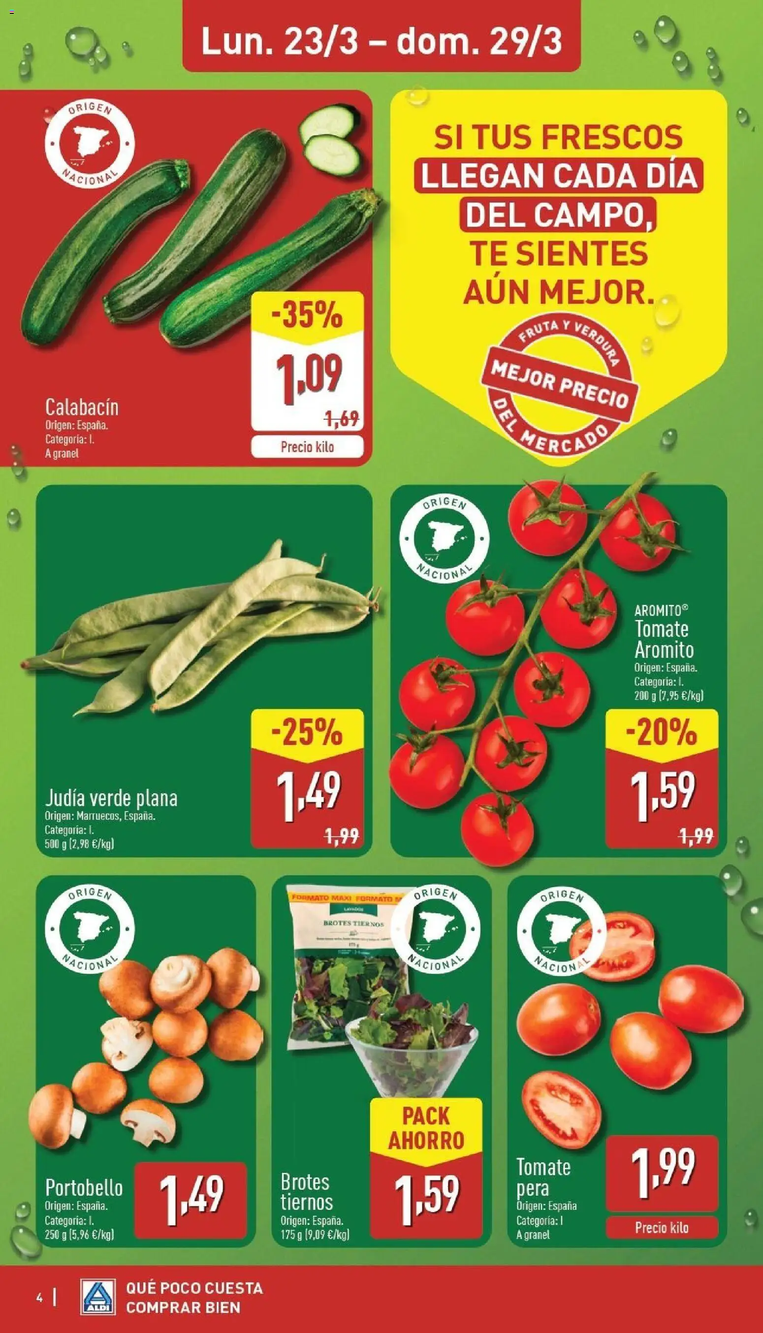 Aldi folleto Península │ válido desde el 23.03.2026 | Página: 4 | Productos: Calabacín, Té