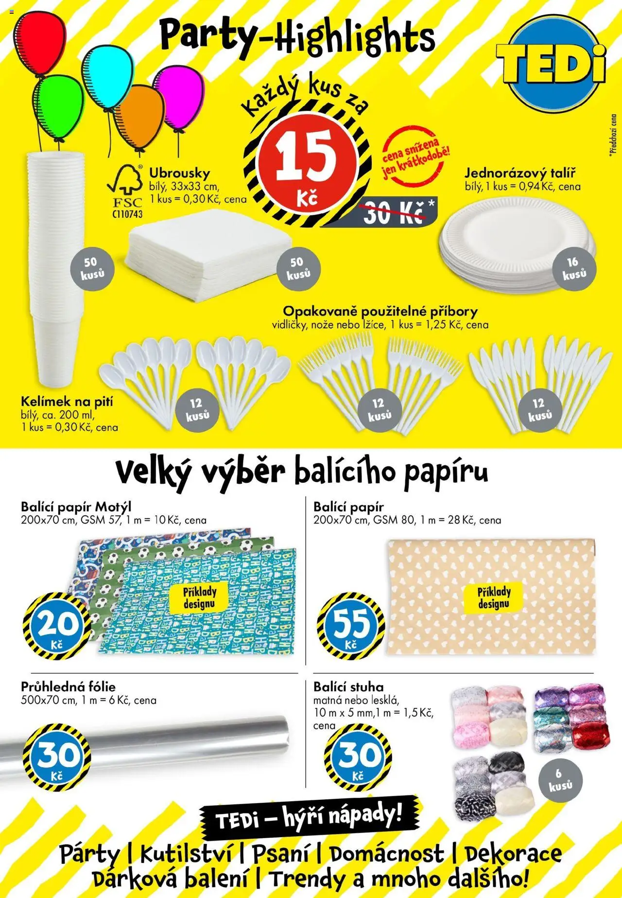 TEDi leták - Vimperk od 24.09.2025 | Strana: 10 | Produkty: Fólie, Ubrousky, Talíř, Dekorace