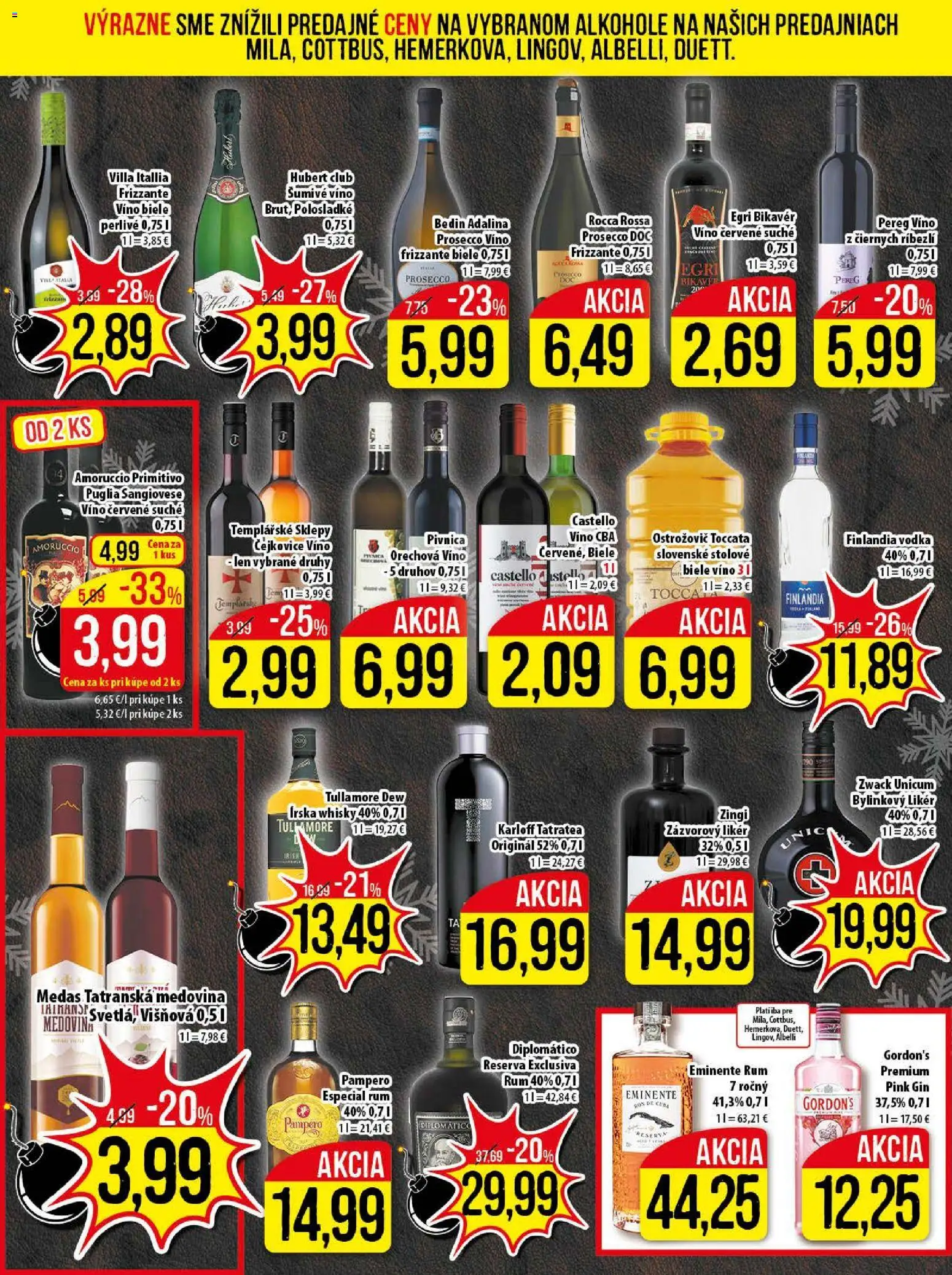 Nové Klas akcie – leták je platný od 15.12.2025 | Strana: 19 | Produkty: Víno, Gin, Finlandia, Šumivé víno