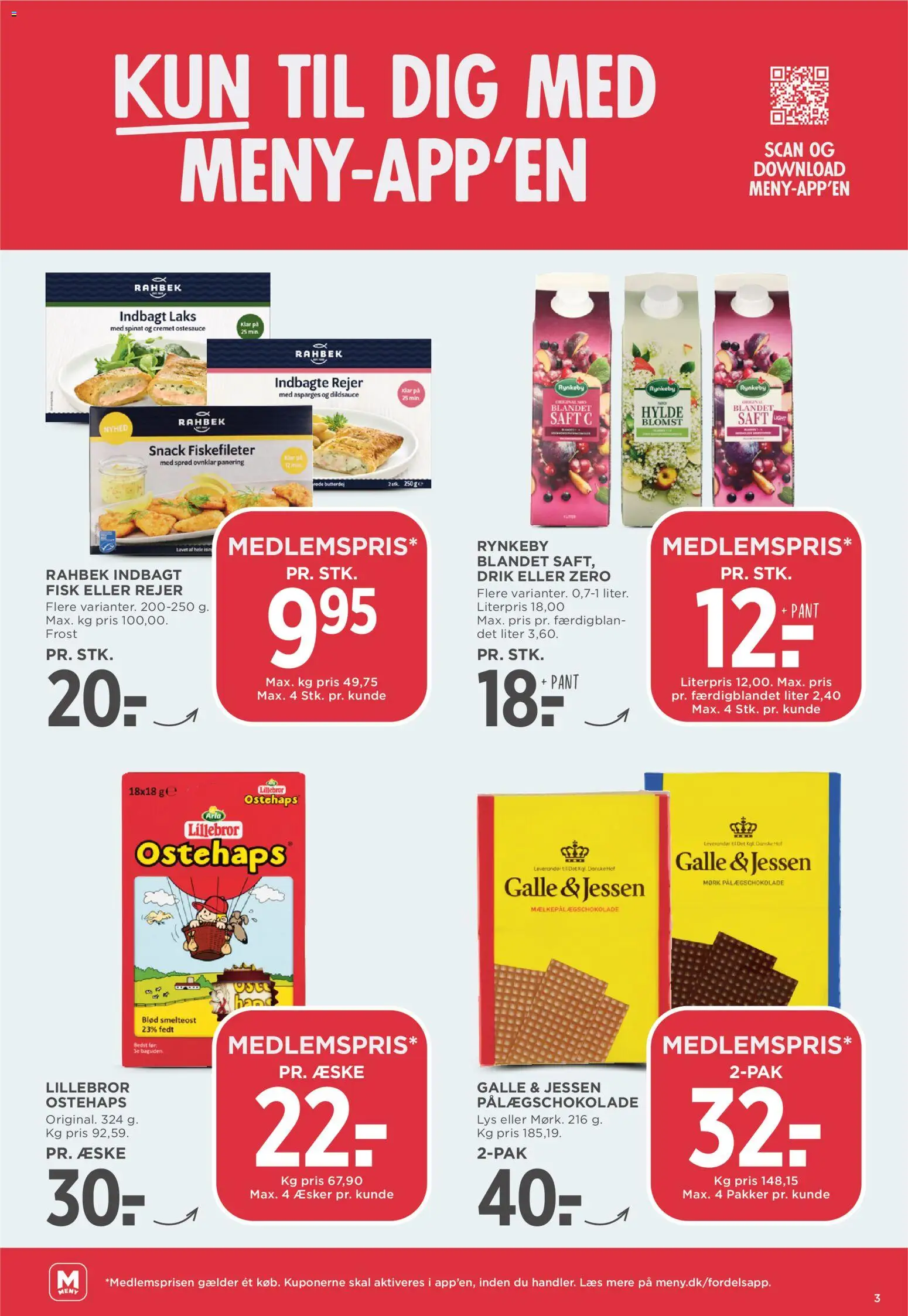 Meny tilbudsavis – gyldig fra 24.04.2026 | Side: 3 | Produkter: Fisk, Hylde, Pålægschokolade, Spinat