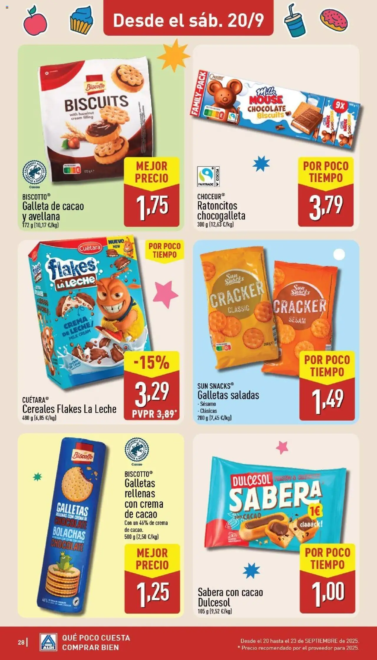 Aldi folleto Baleares │ válido desde el 15.09.2025 | Página: 28 | Productos: Cereales, Crema, Mouse, Φρυγανιές σικάλεως