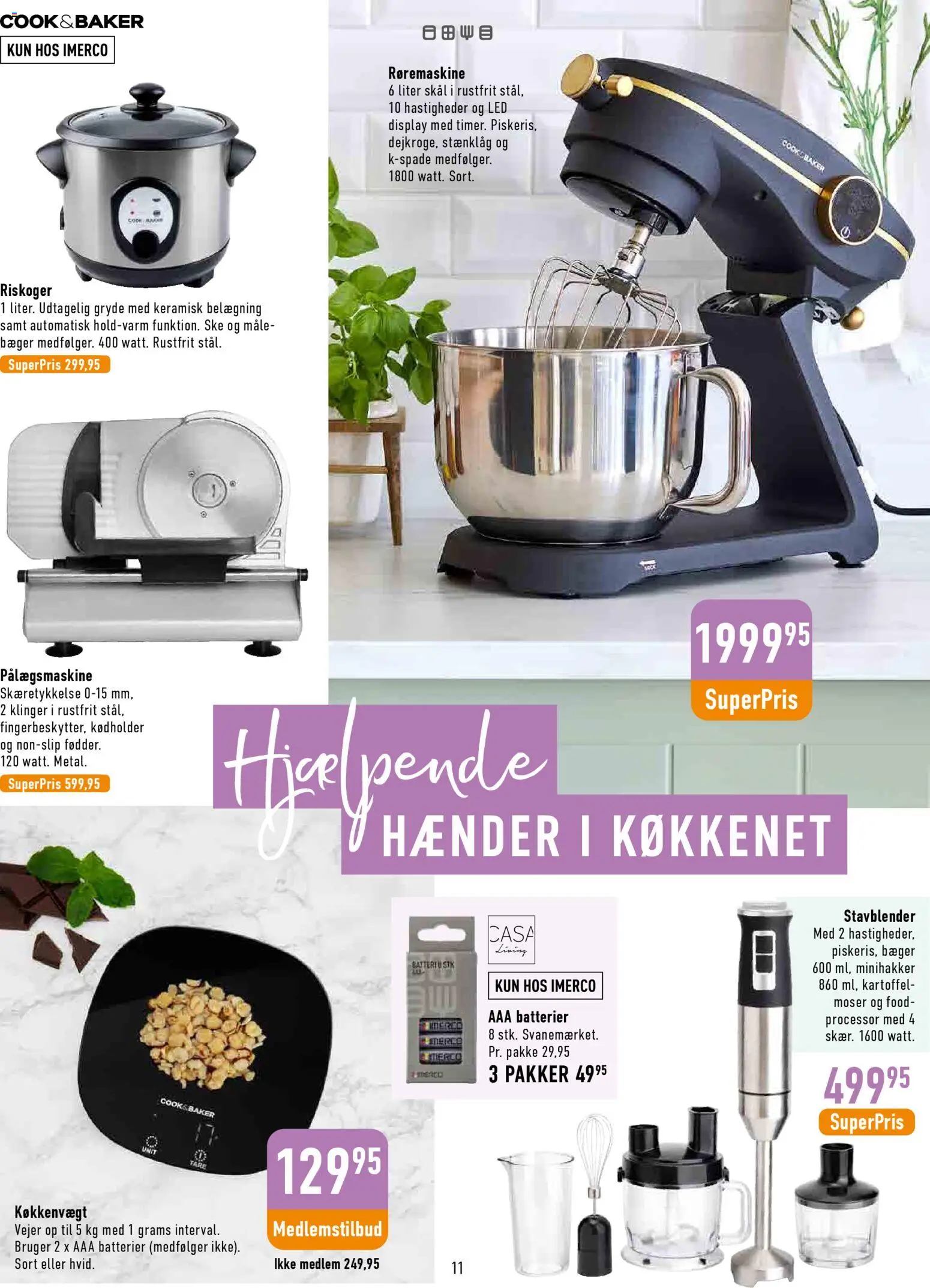 Imerco tilbudsavis – gyldig fra 06.03.2026 | Side: 11 | Produkter: Processor, Batterier, Køkkenvægt, Batteri