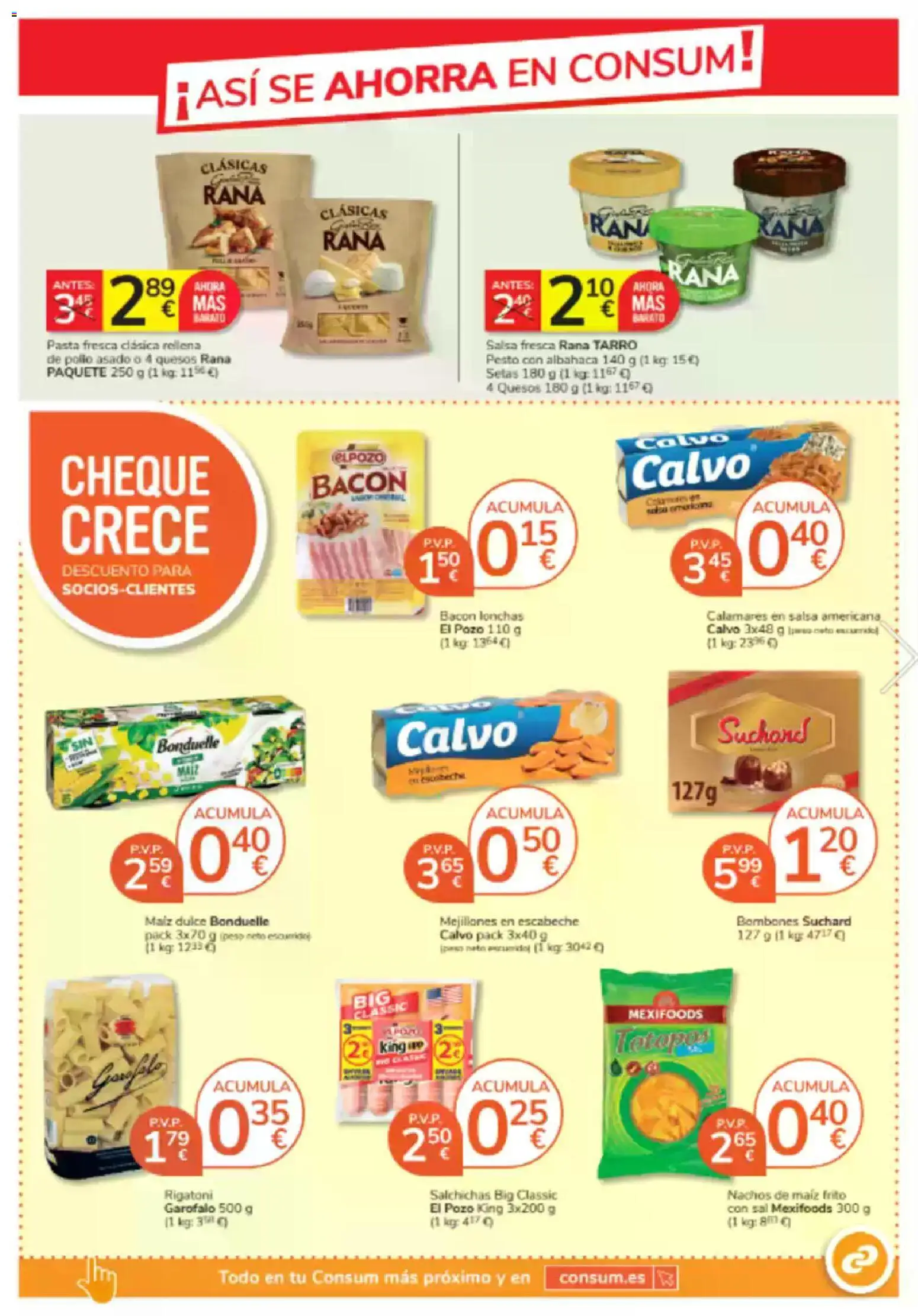 Consum folleto │ válido desde el 23.10.2025 | Página: 27 | Productos: Καλτσάκια μισά, Calamares, Pasta