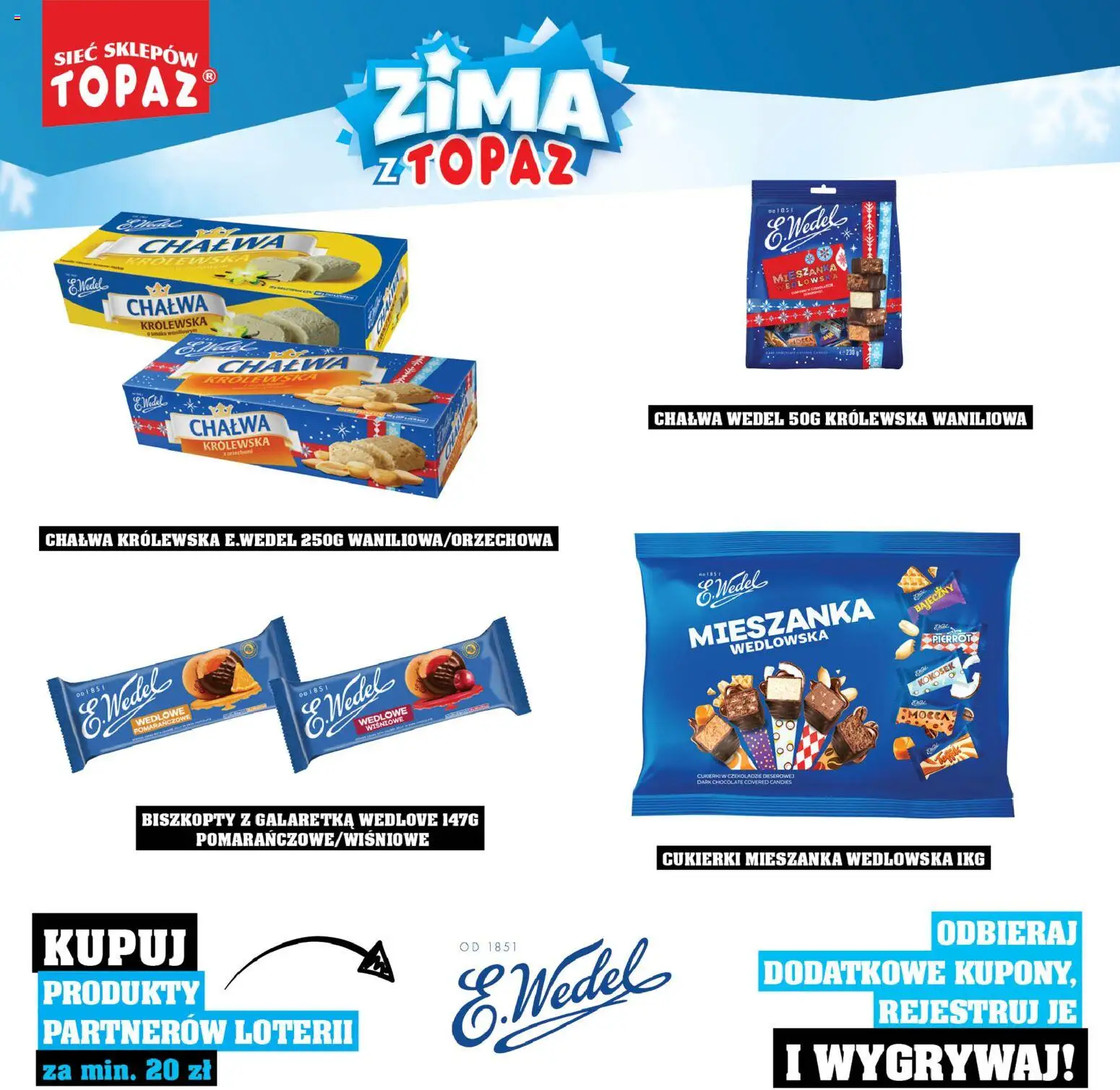 Topaz Gazetka - Katalog Produktów Objętych Loterią od 01.12.2025 | Strona: 48 | Produkty: Galaretka, Cukierki