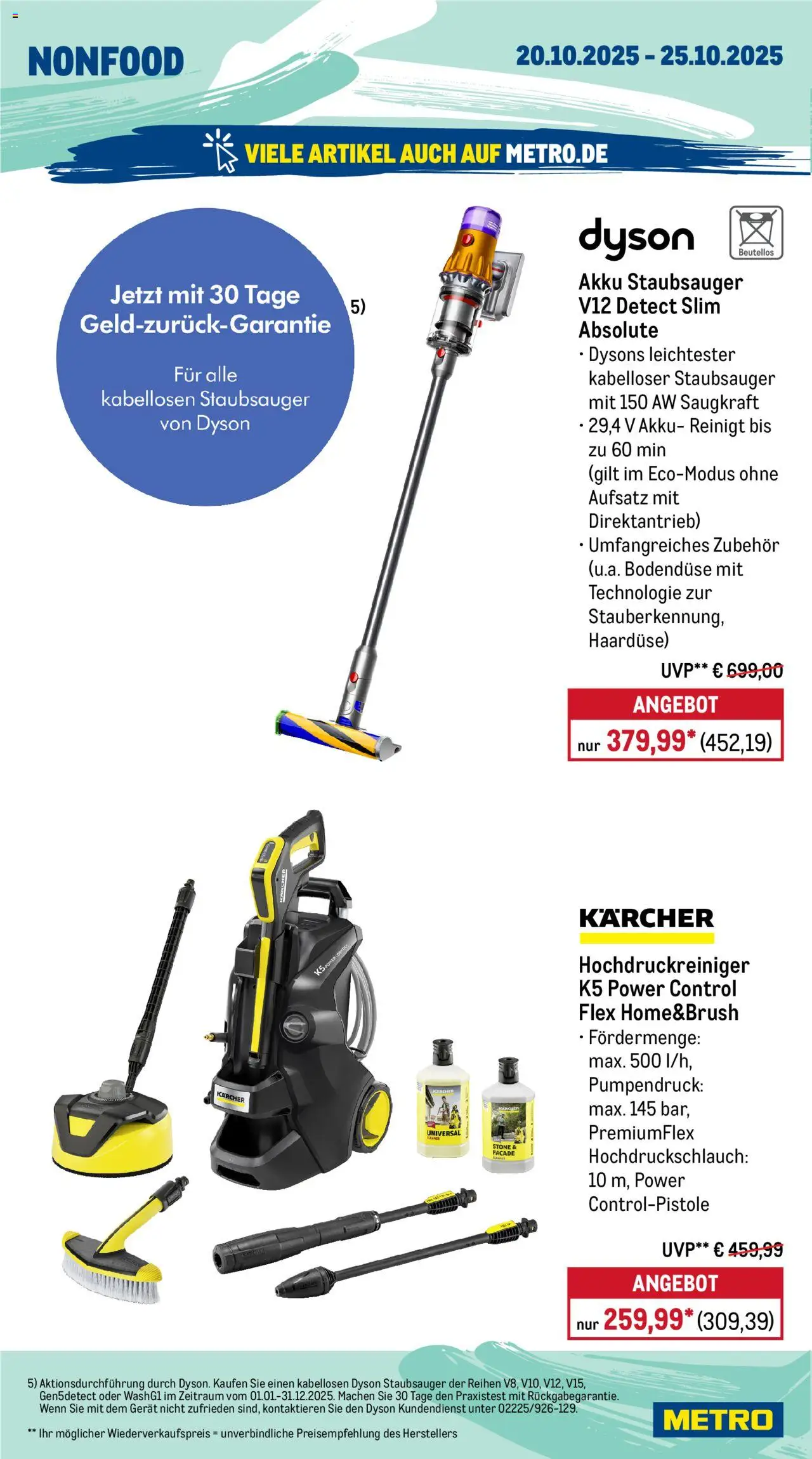 Metro Prospekt 	 – gültig ab 20.10.2025 | Seite: 18 | Produkte: Dyson, Staubsauger, Hochdruckreiniger