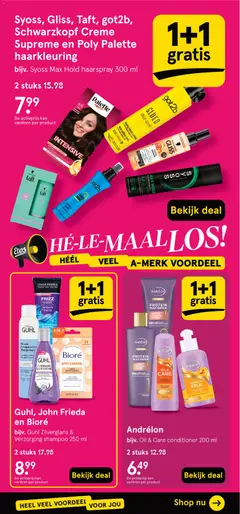 Andrélon Oil & Care conditioner, Oil & Care conditioner voor droog & pluizig haar - Voorbeeld van een folder van Etos, geldig van 27.10.2025 | Pagina: 13