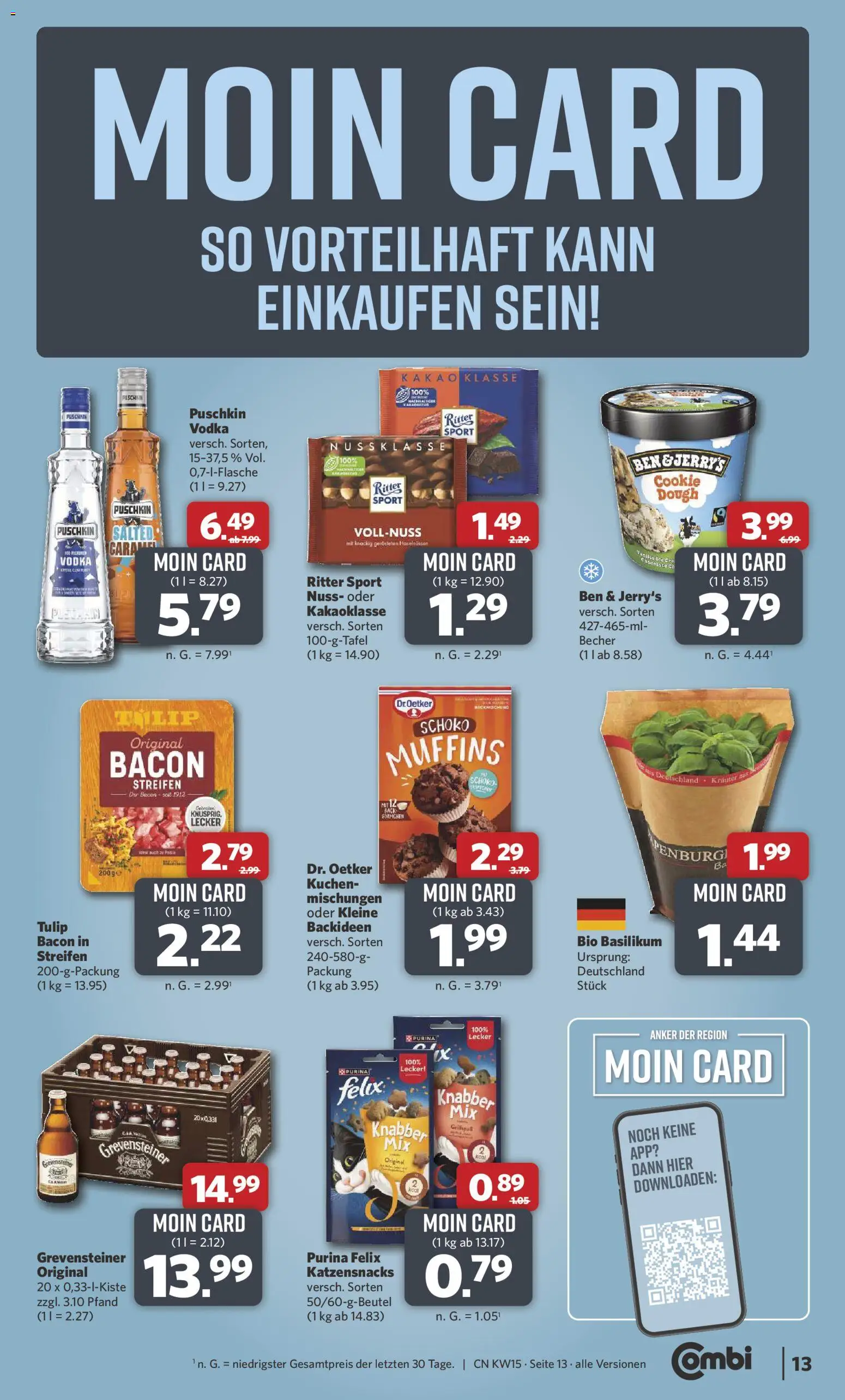 Combi Prospekt 	 – gültig ab 07.04.2026 | Seite: 13 | Produkte: Ritter sport, Ben & Jerry's, Vodka, Kuchen