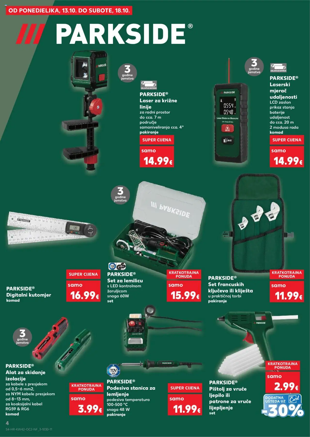 Kaufland katalog | vrijedi od 15.10.2025 | Stranica: 4 | Proizvodi: Alat, Baterije, Kabel, Parkside