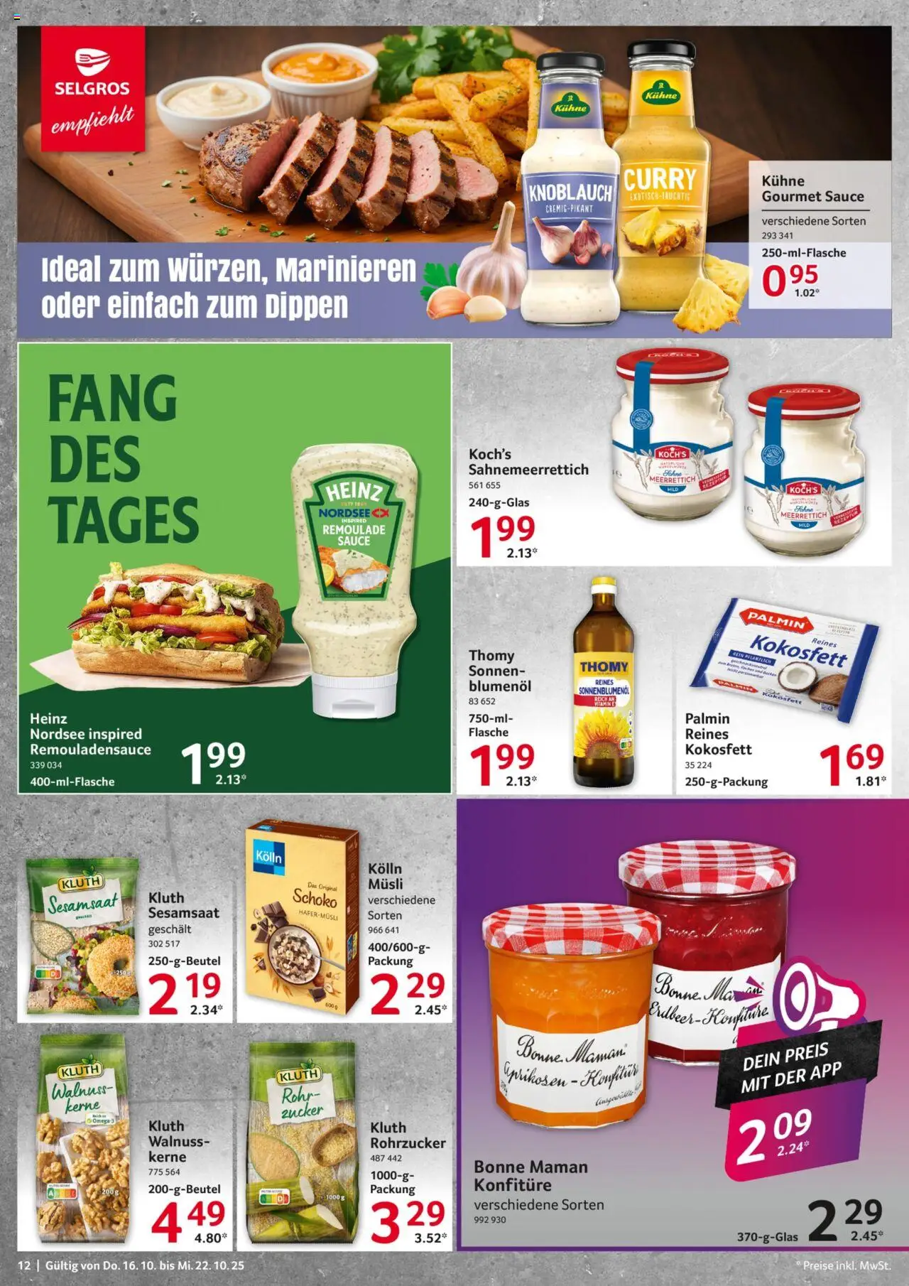 Selgros Prospekt 	 – gültig ab 16.10.2025 | Seite: 12 | Produkte: Kolln, Zucker, Knoblauch, Bonne maman