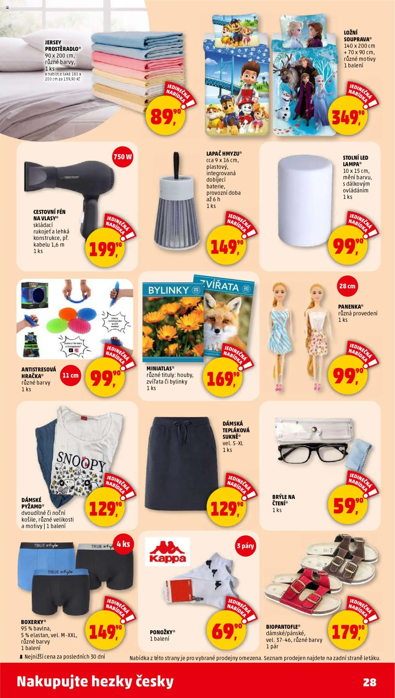 Penny Market leták - Čtvrtečník od 26.06.2025 | Strana: 28 | Produkty: Panenka, Brýle, Fén, LED