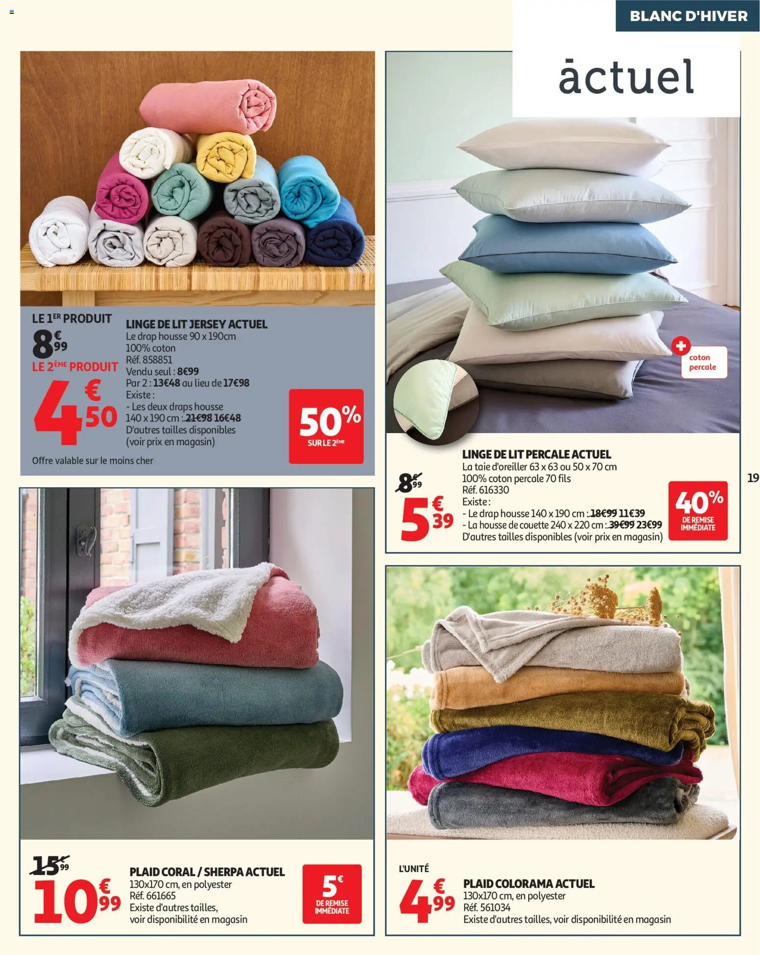 {H1} | Page: 19 | Produits: Taie d'oreiller, Coton, Housse de couette, Couette