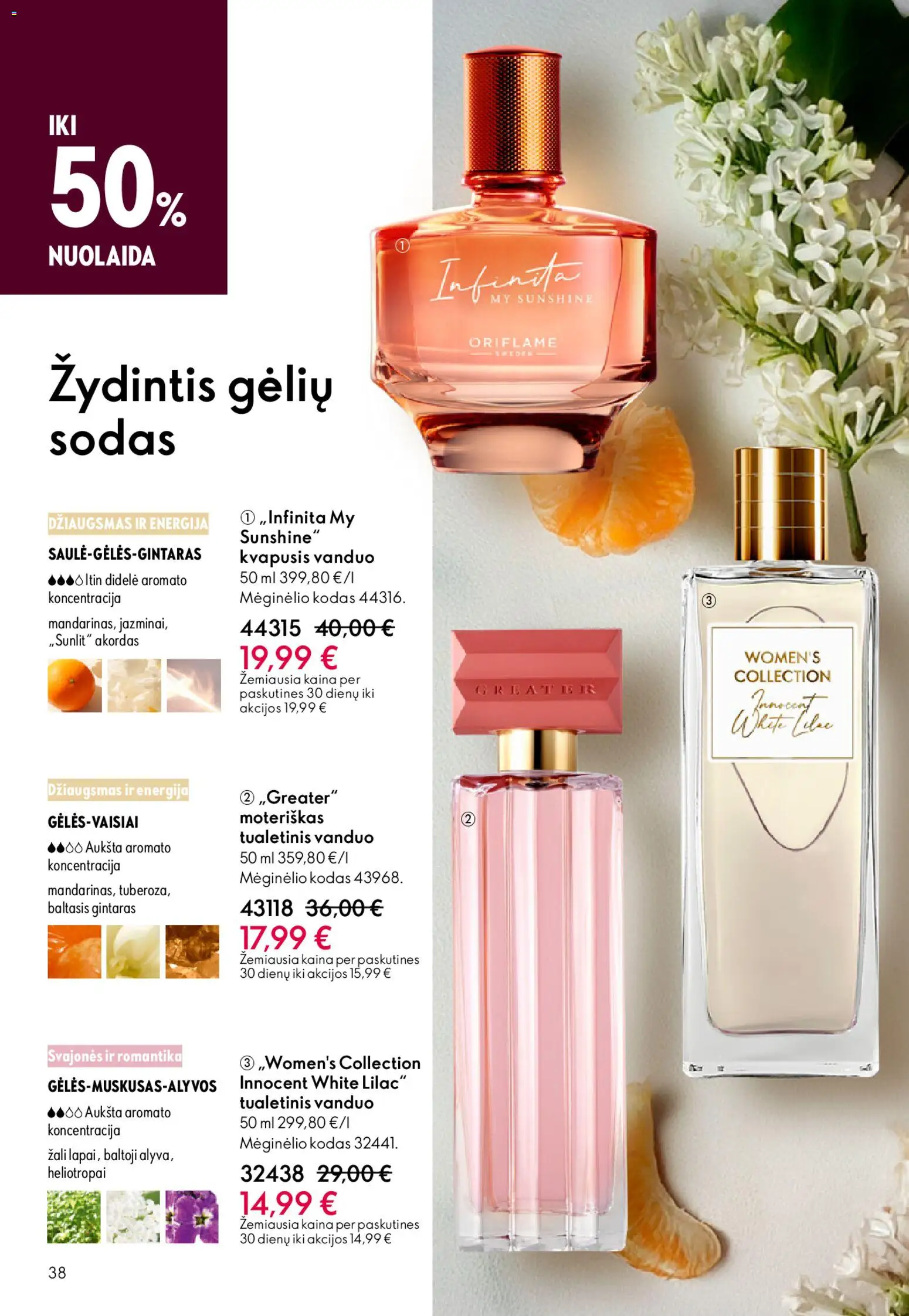 Oriflame akcijos nuo 11.03.2026 | Puslapis: 38 | Prekių: Kvapusis vanduo, Tualetinis vanduo