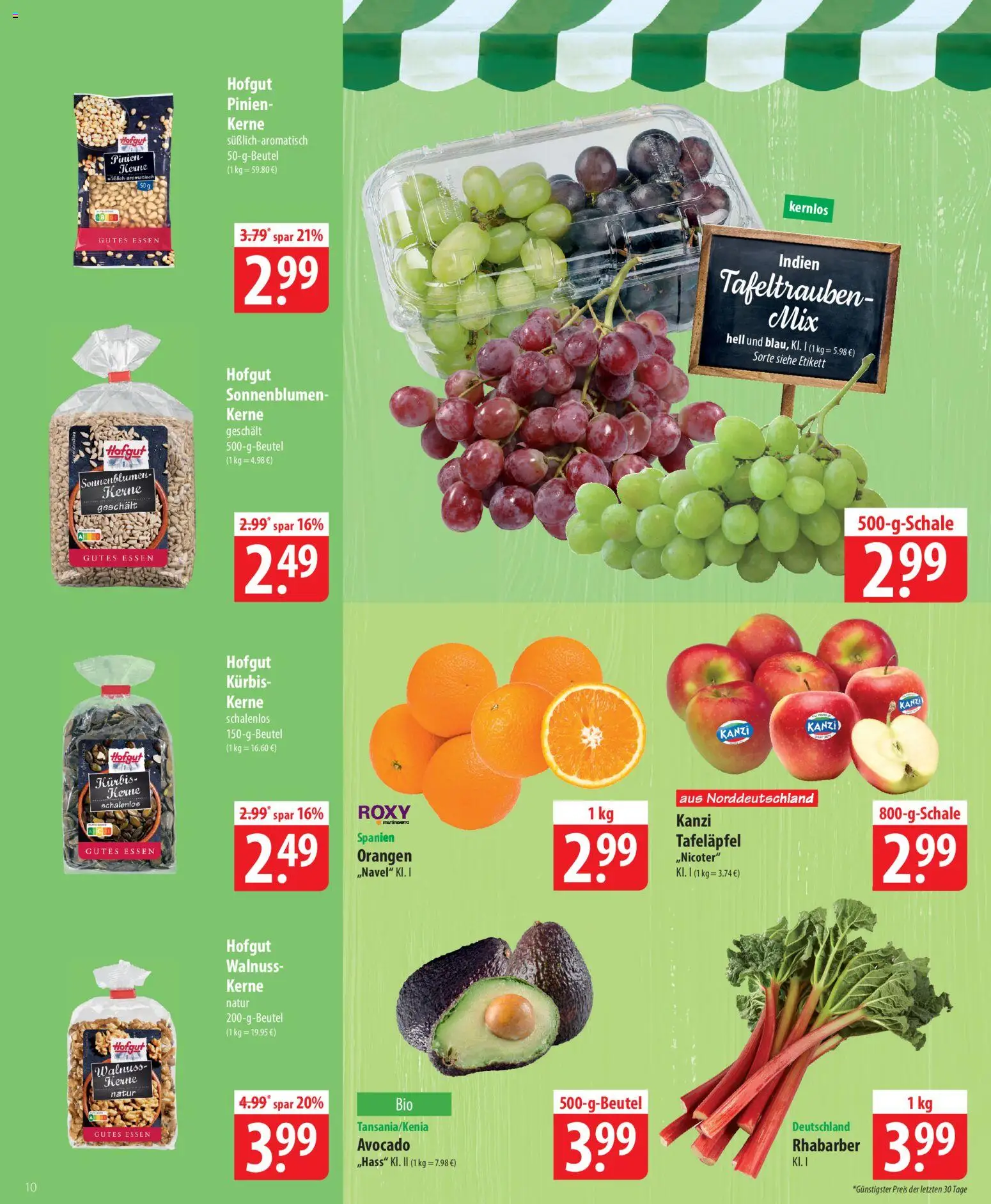 Famila Prospekt 	 – gültig ab 13.04.2026 | Seite: 10 | Produkte: Orangen, Avocado, Kürbis, Rhabarber