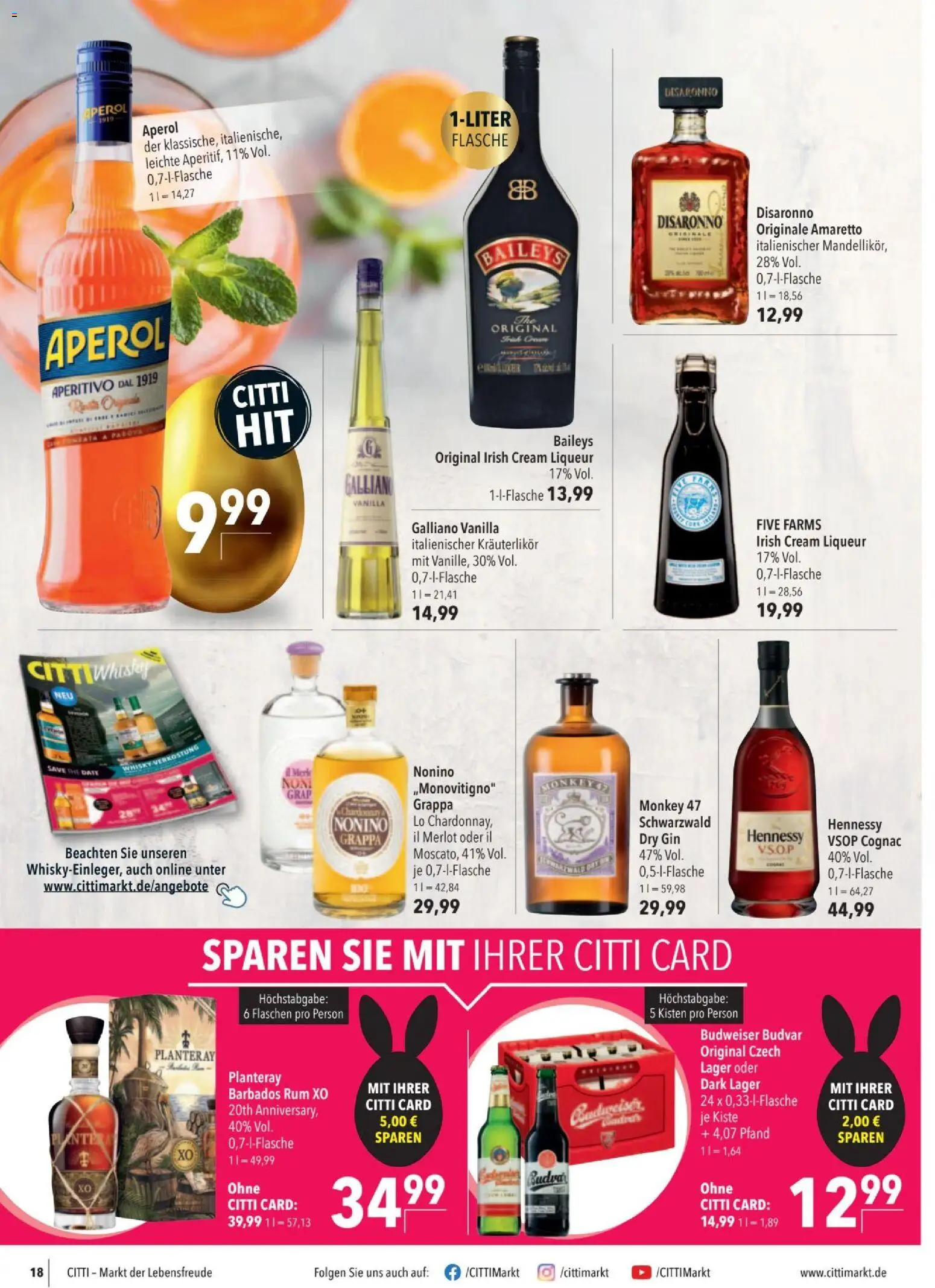 CITTI tilbudsavis – gyldig fra 01.04.2026 | Side: 18 | Produkter: Amendoins, Gin, Whisky