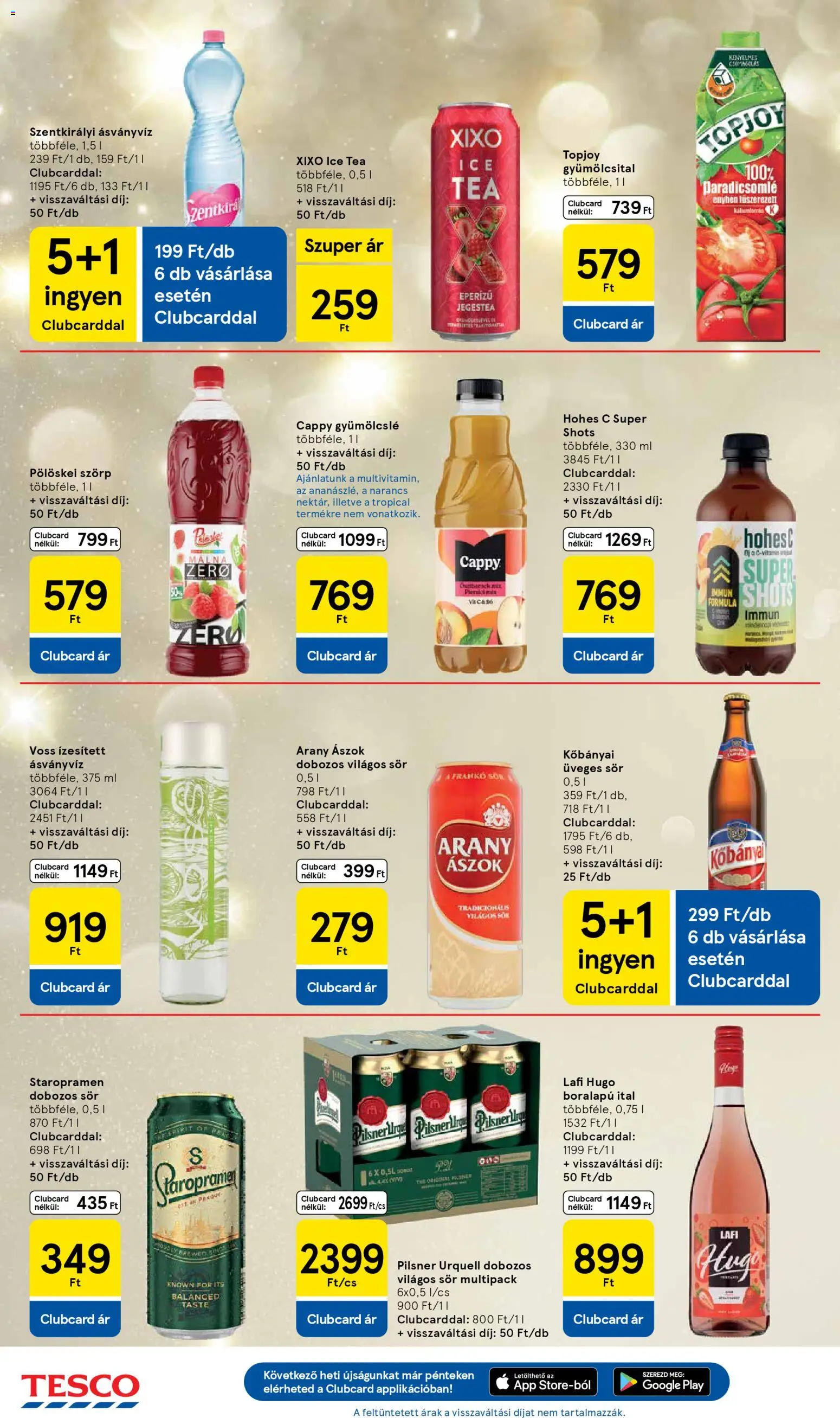 Tesco akciós ujság - amely érvényes a következő dátumtól: 06.11.2025 | Oldal: 24 | Termékek: Gyümölcsital, Pilsner urquell, Ice tea, Arany ászok