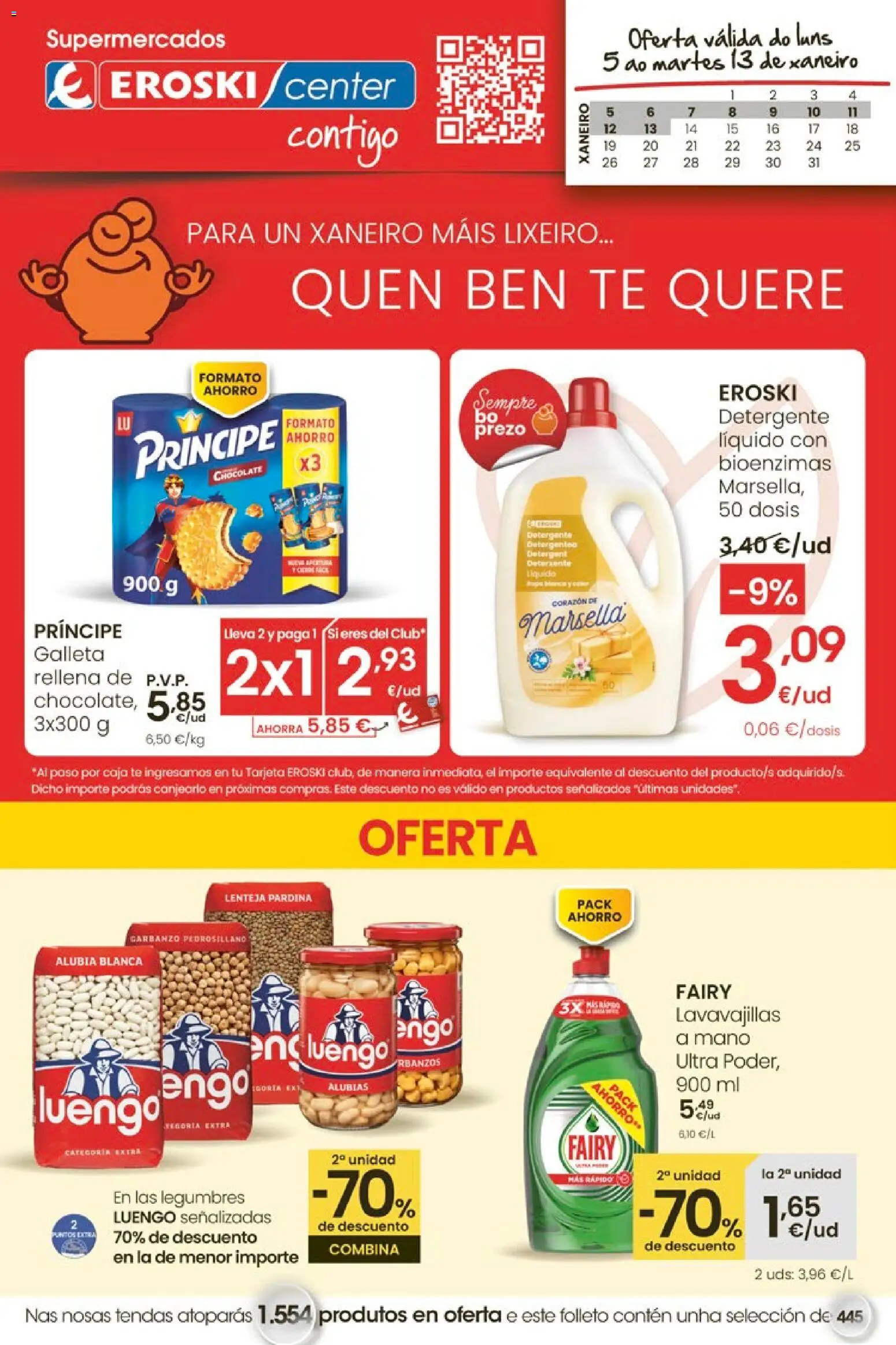 Eroski - Para un xaneiro máis lixeiro │ válido desde el 05.01.2026 | Página: 1 | Productos: Detergente, Chocolate, Lavavajillas, Caja