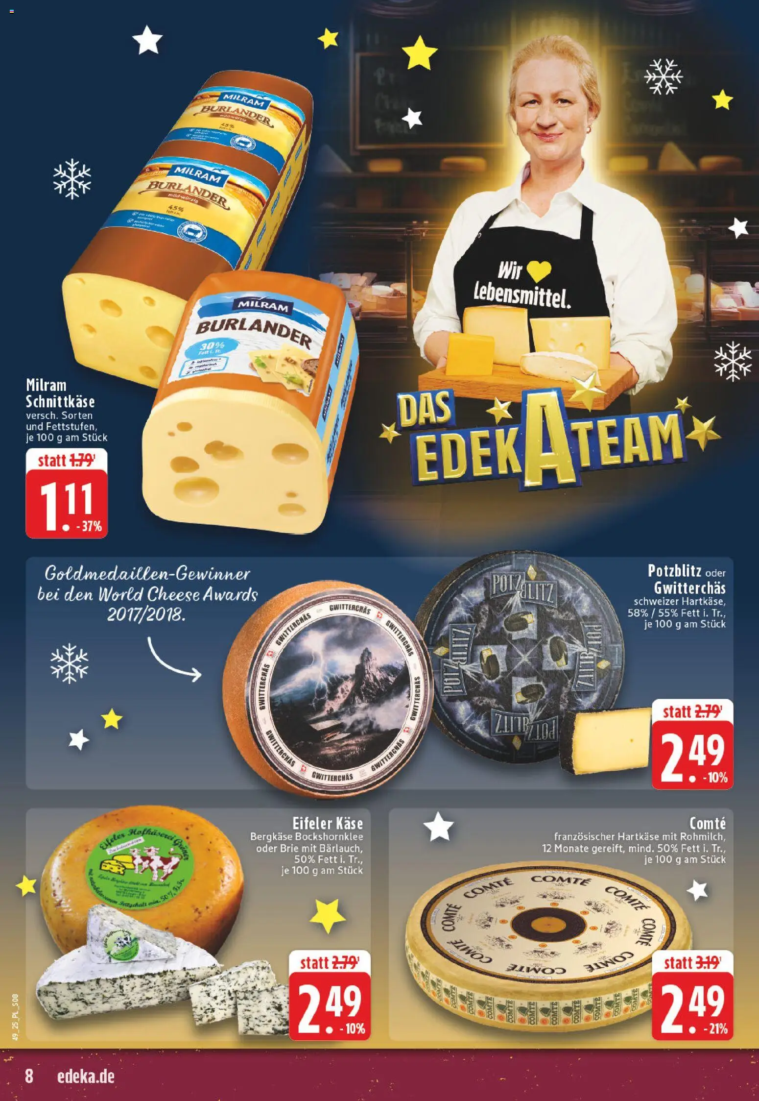 Edeka Prospekt 	 – gültig ab 01.12.2025 | Seite: 8 | Produkte: Käse, Milram
