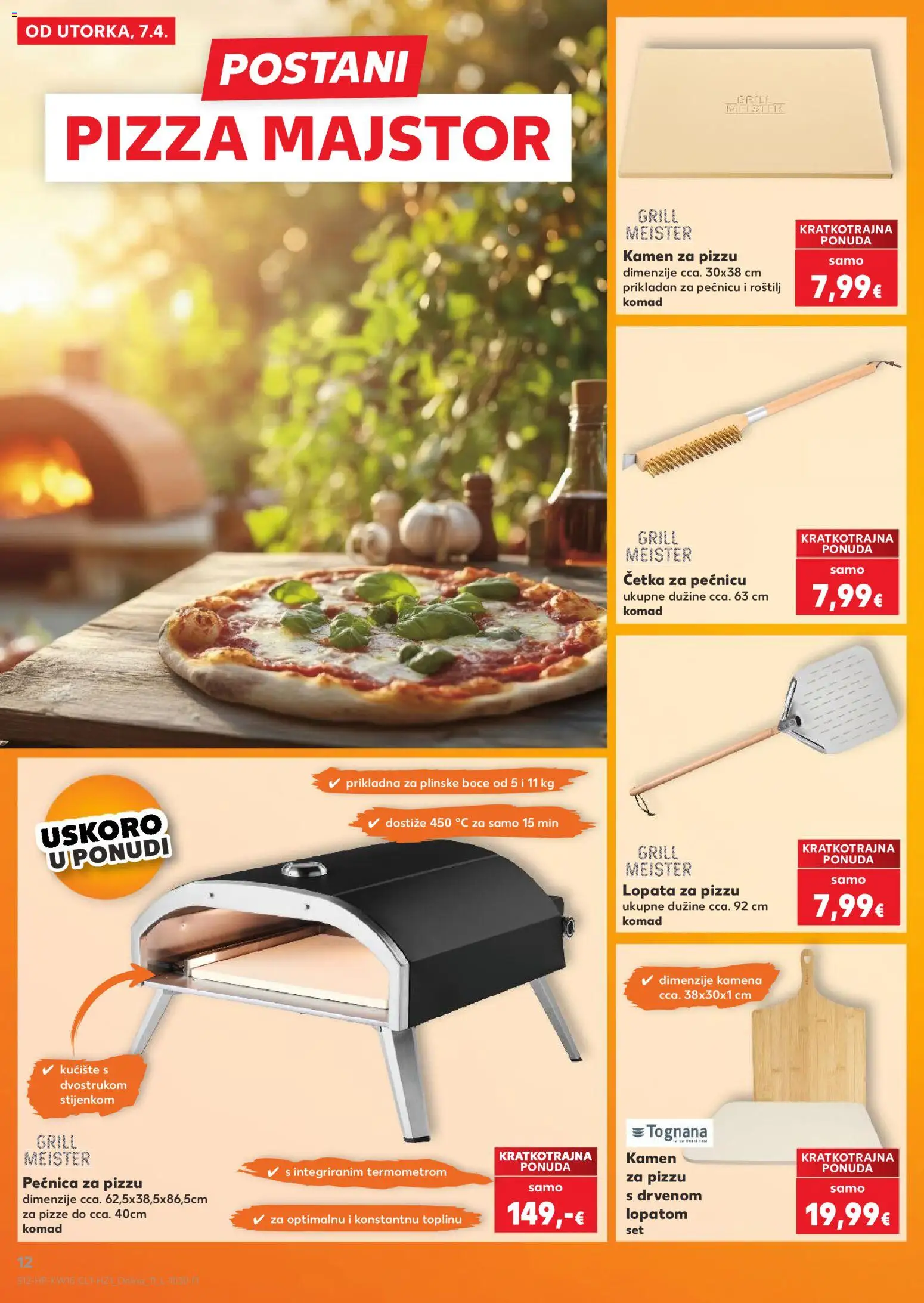 Kaufland katalog | vrijedi od 07.04.2026 | Stranica: 12 | Proizvodi: Roštilj, Tognana, Četka, Pizza