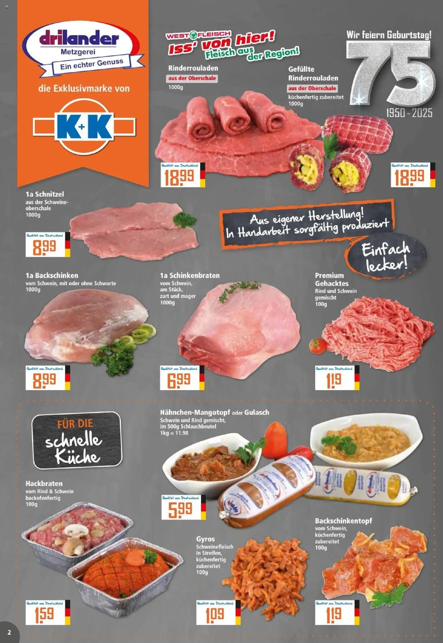 Klaas & Kock Prospekt – gültig ab 27.10.2025 | Seite: 2 | Produkte: Küche, Schnitzel, Gyros, Gulasch