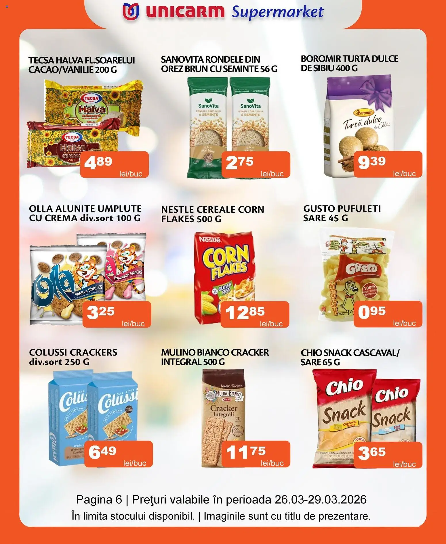 Noul catalog Unicarm – valabil de la 26.03.2026 | Pagină: 6 | Produse: Semințe, Cremă, Cereale, Turtă dulce