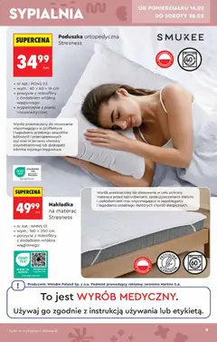 Pogląd oferty "Biedronka gazetka - Hity i inspiracje" - ważna od 14.02.2026 | Strona: 9 | Produkty: Materac, Poduszka, Poduszka ortopedyczna, Pianki