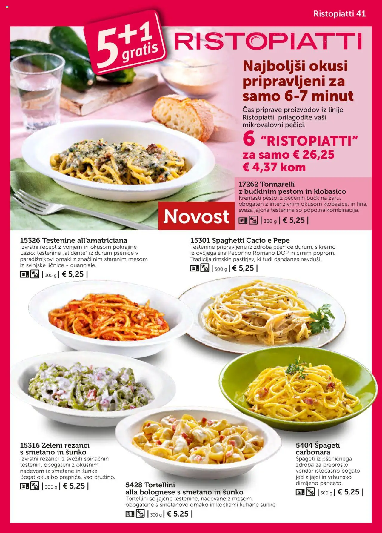 Bofrost katalog │ velja od 01.05.2025 | Stran: 41 | Izdelki: Rezanci, Pesto, Spageti, Testenine