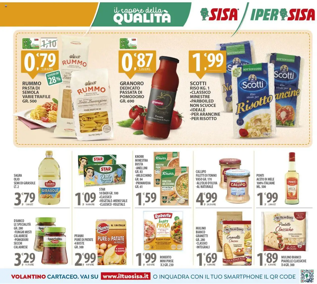 Volantino SISA del 23.09.2025 | Pagina: 9 | Prodotti: Mele, Pasta, Tonno, Vaso