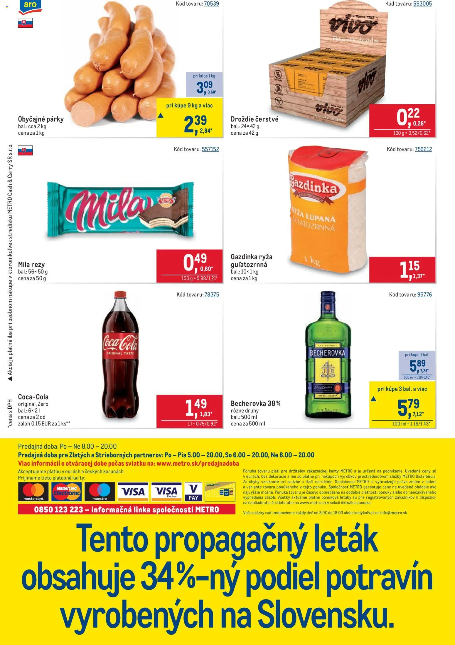 Nové Metro akcie – leták je platný od 02.01.2026 | Strana: 40 | Produkty: Becherovka, Ryža, Mila, Párky