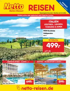 Netto Reisen Prospekt 	 ab 30.10.2025 gültig