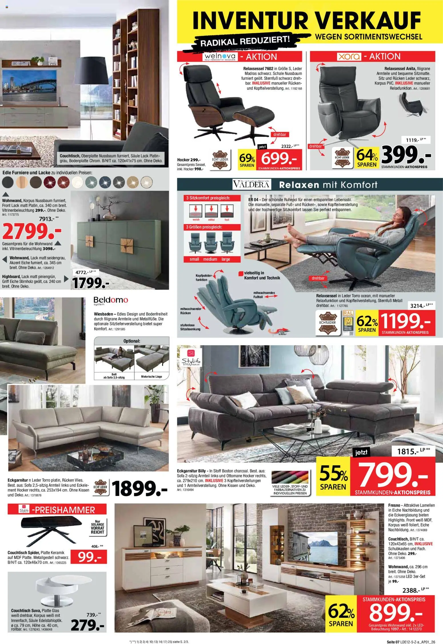 Zurbrüggen - Set One by Musterring Rabatt – gültig ab 16.12.2025 | Seite: 7 | Produkte: Hocker, Wohnwand, Kissen, Sofa