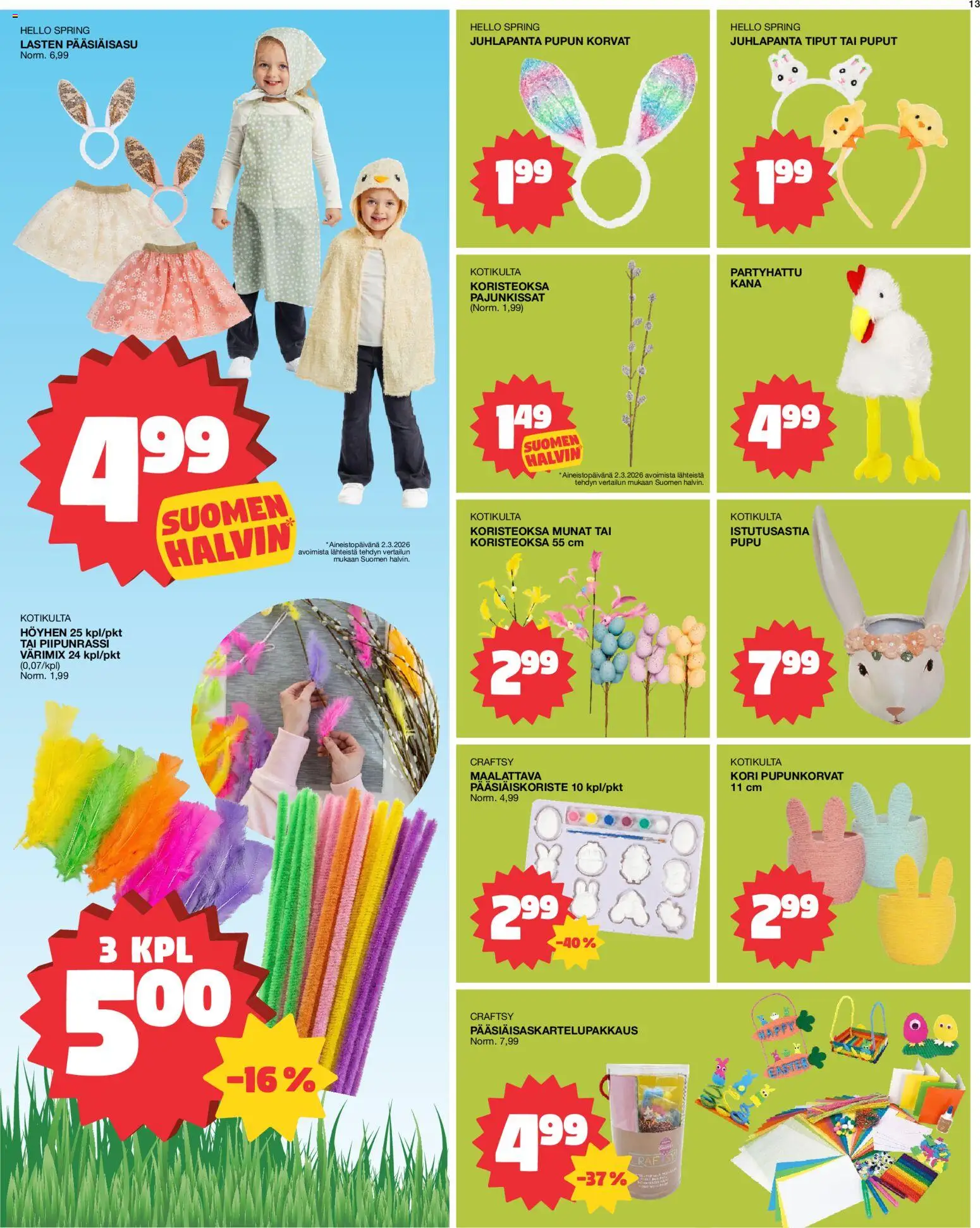 Tokmanni tarjoukset – voimassa 16.03.2026 alkaen | Sivu: 13 | Tuotteet: Kana, Kori, Munat