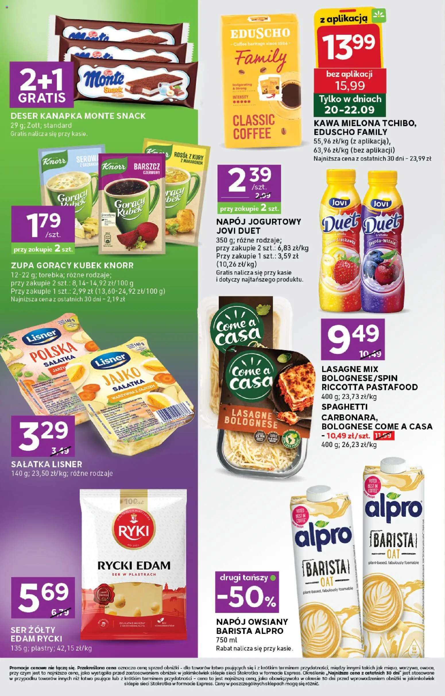 Stokrotka gazetka - Express od 16.04.2026 | Strona: 4 | Produkty: Ser żółty, Napój owsiany, Stokrotka, Lasagne