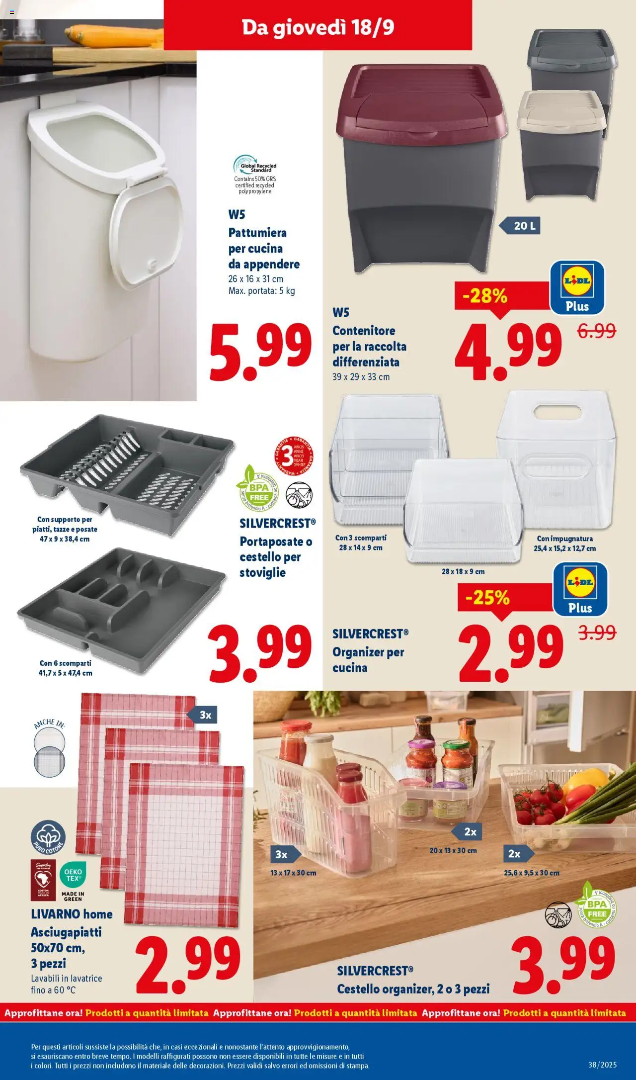 Volantino Lidl del 15.09.2025 | Pagina: 51 | Prodotti: Posate, Pattumiera, Contenitore, Portaposate