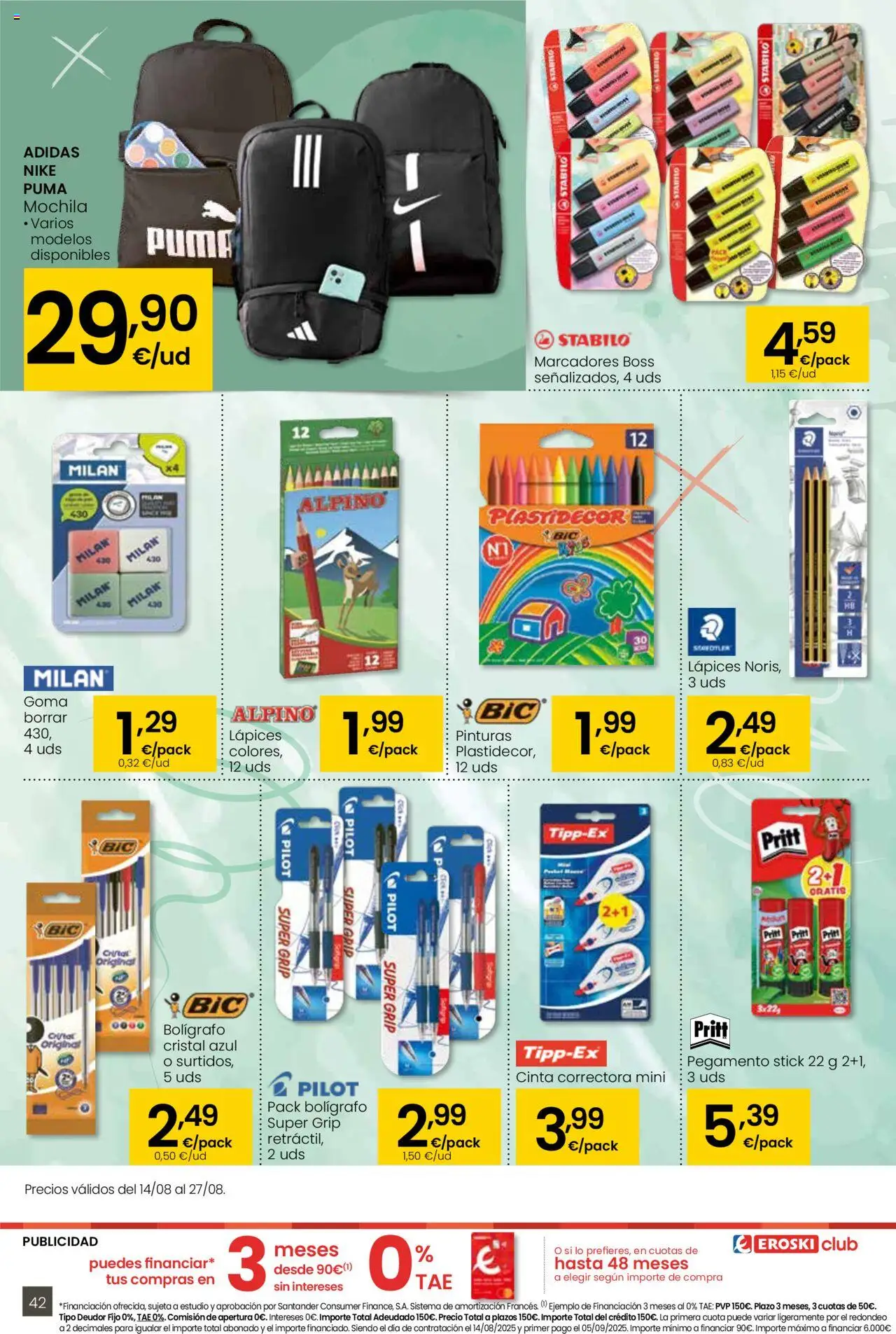 Eroski - Para conquistarte │ válido desde el 14.08.2025 | Página: 42 | Productos: Mochila