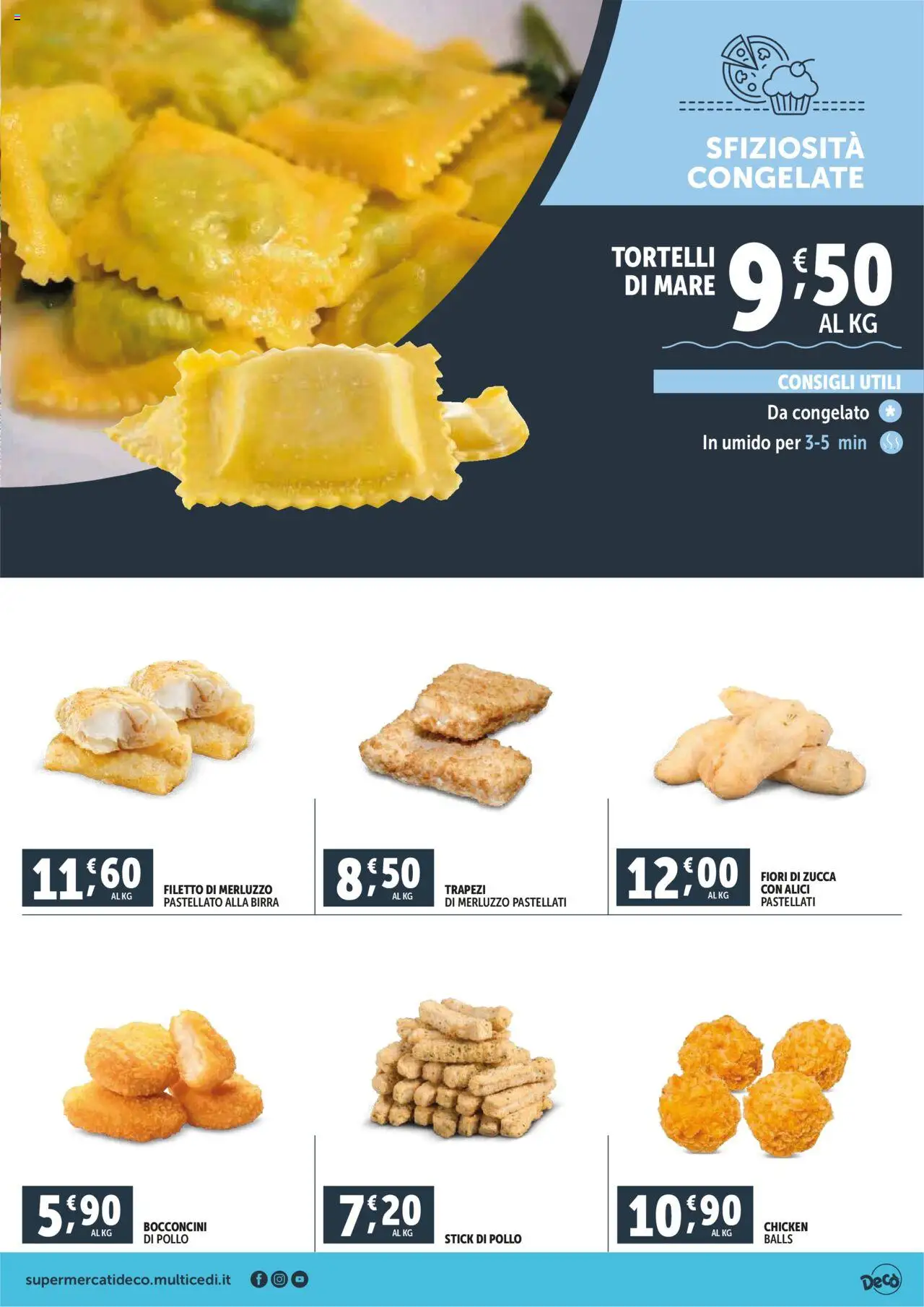 Volantino Decò del 16.10.2025 | Pagina: 3 | Prodotti: Merluzzo, Zucca, Tortelli, Alici