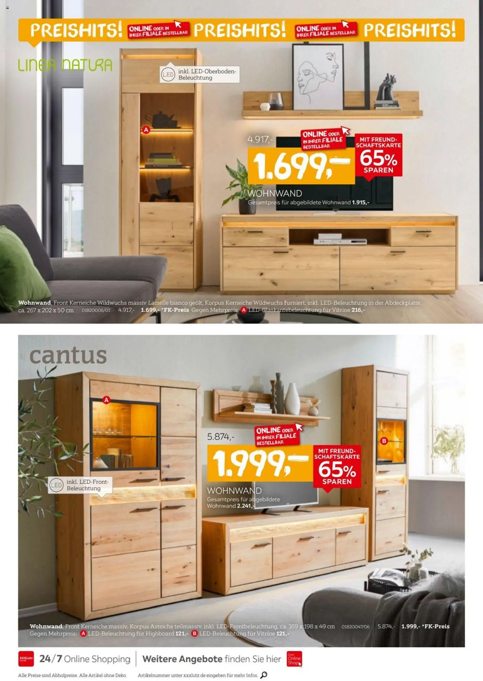 XXXLutz Wohnen Preishits – gültig ab 04.04.2026 | Seite: 8 | Produkte: Wohnwand, HIghboard, Vitrine