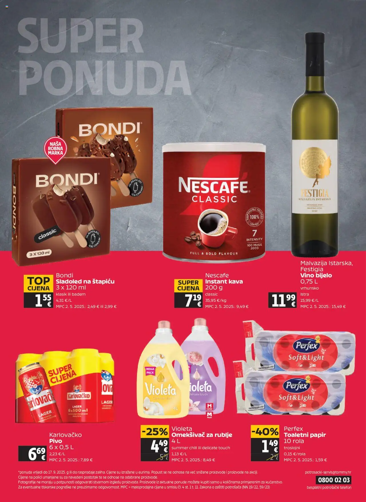Tommy katalog | vrijedi od 11.09.2025 | Stranica: 32 | Proizvodi: Nescafe, Karlovačko, Vino, Toaletni papir