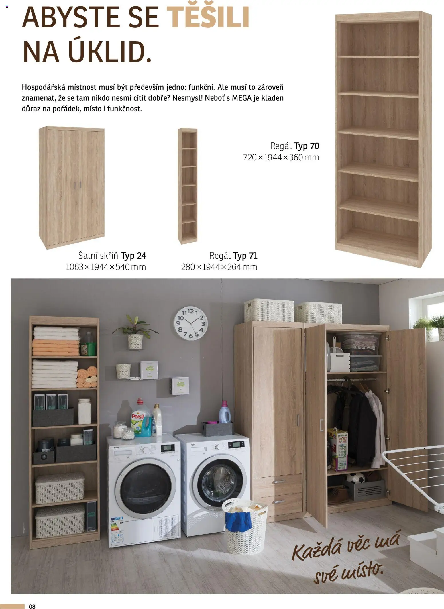 ASKO nábytek leták - Variabilní program MEGA od 01.01.2026 | Strana: 8 | Produkty: Šatní skříň, Regál, Persil, Skříň