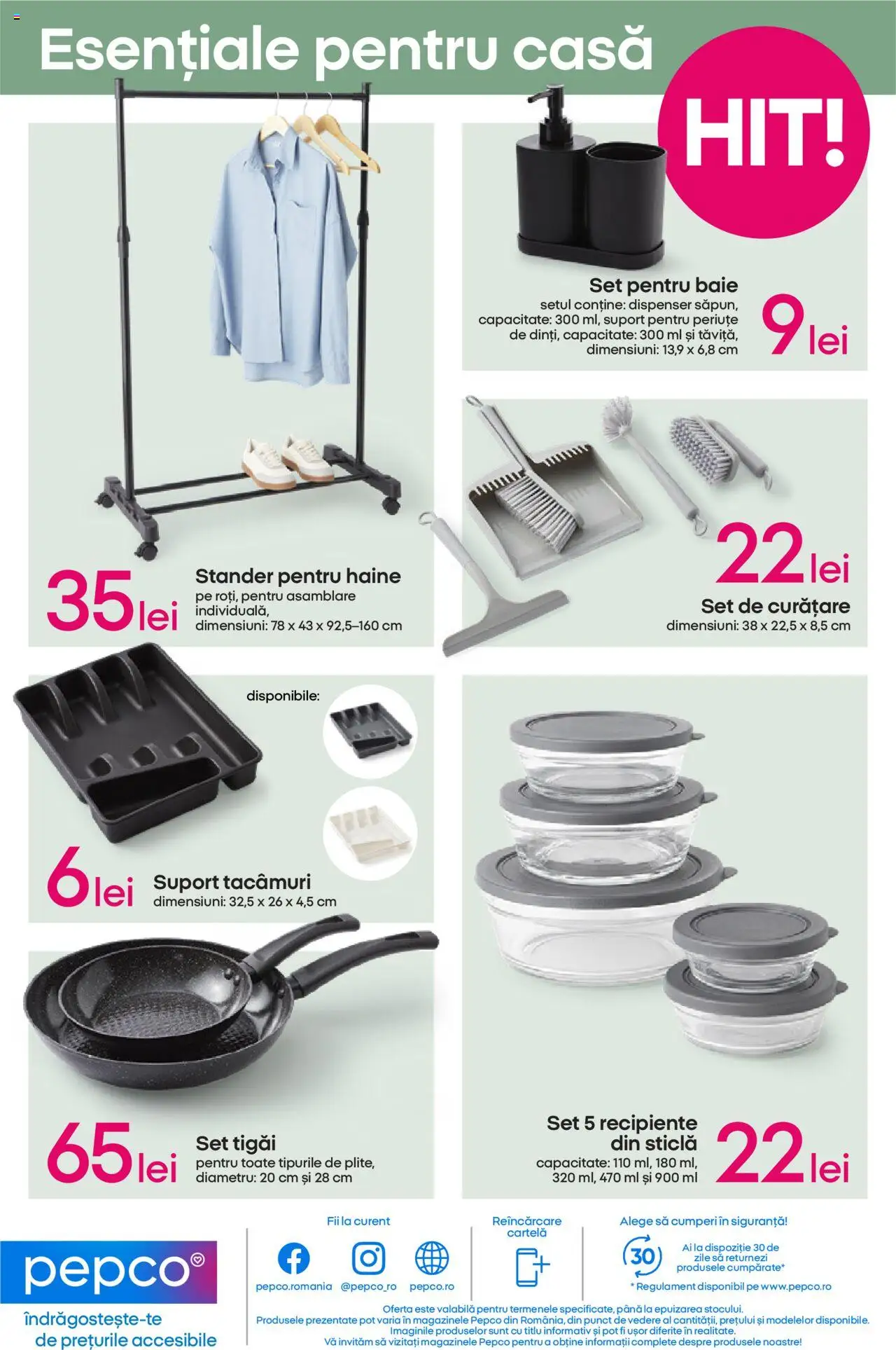Noul catalog Pepco – valabil de la 18.09.2025 | Pagină: 13 | Produse: Recipiente, Haine