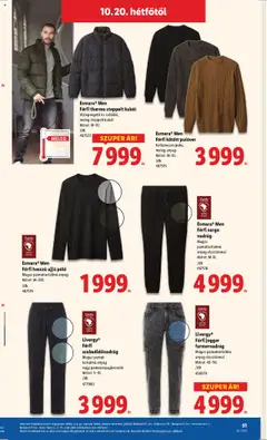 Esmara® Men Férfi kötött pulóver, Kellemesen puha, meleg anyag. Méret: M-XL - amely érvényes a következő dátumtól: 16.10.2025 | Oldal: 51 | Termékek: Farmernadrág, Pulóver, Kabát, Nadrág